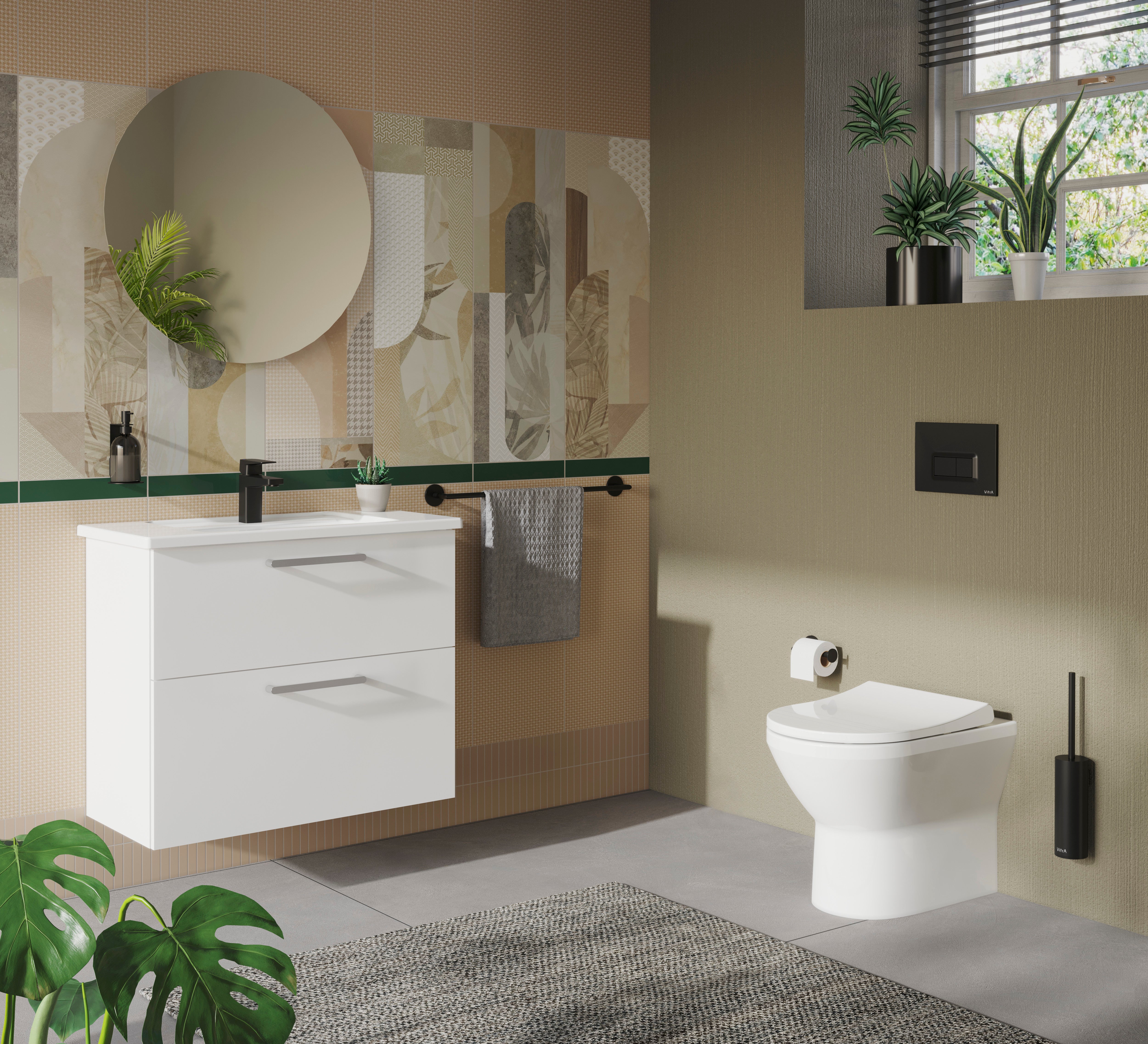 Vanity Basin, One Faucet Hole, With Overflow Hole, Short Projection, 80 cm