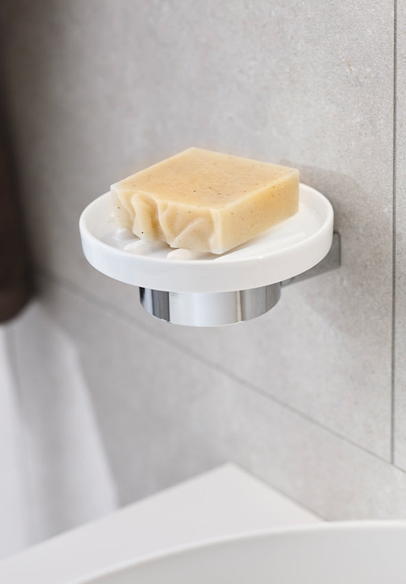BOSTON SOAP DISH AND HOLDER CHROME