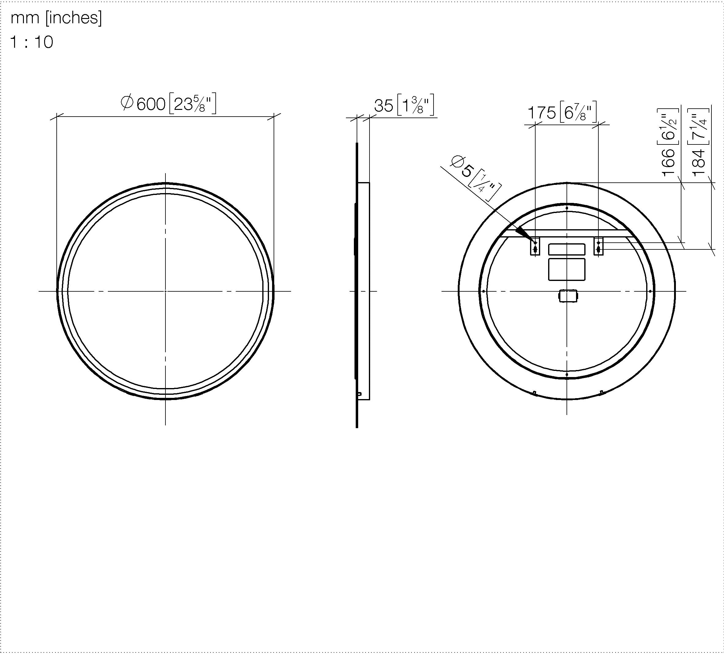 Lighted Mirror Round Matte White