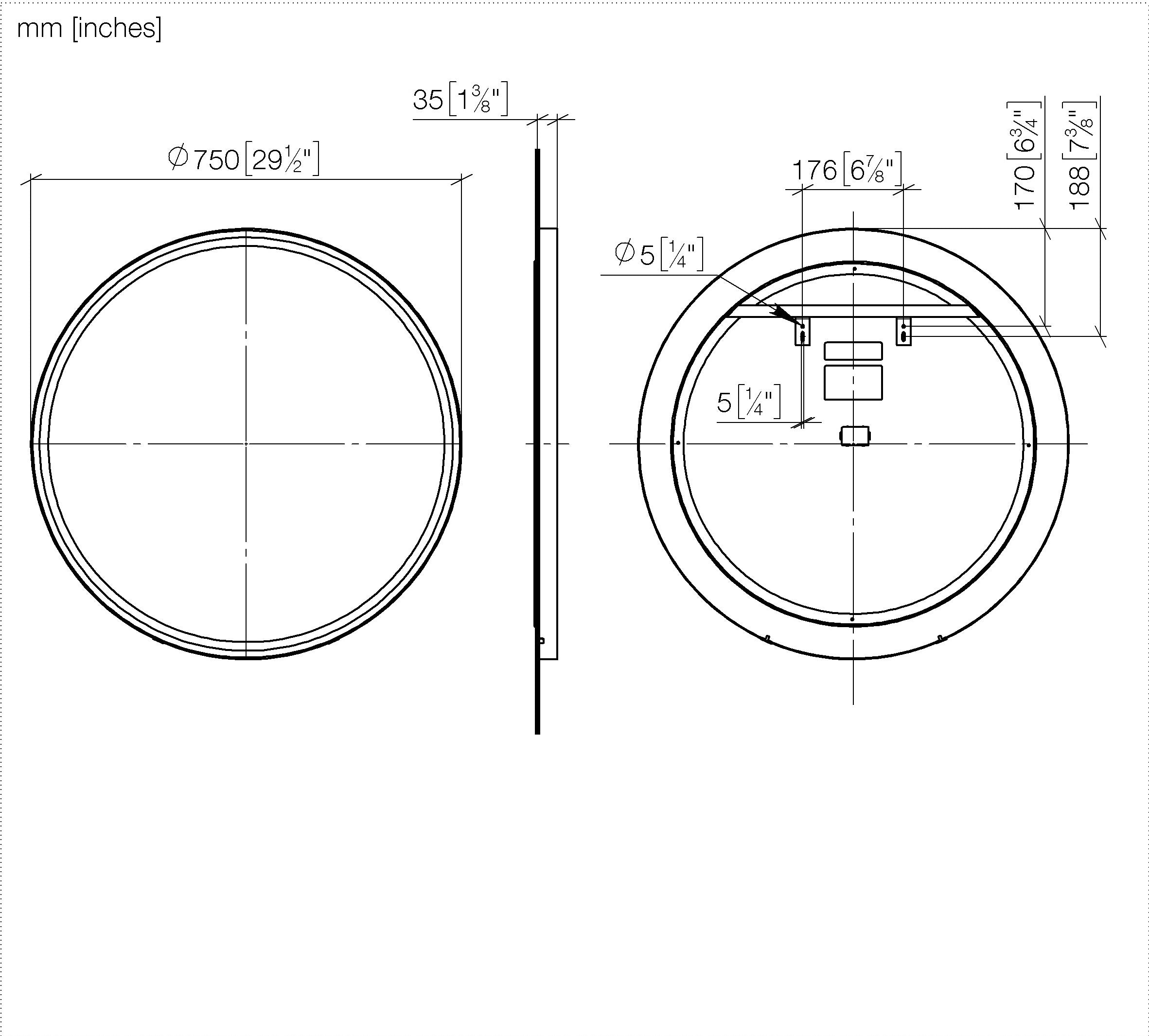 Lighted Mirror Round Matte White II