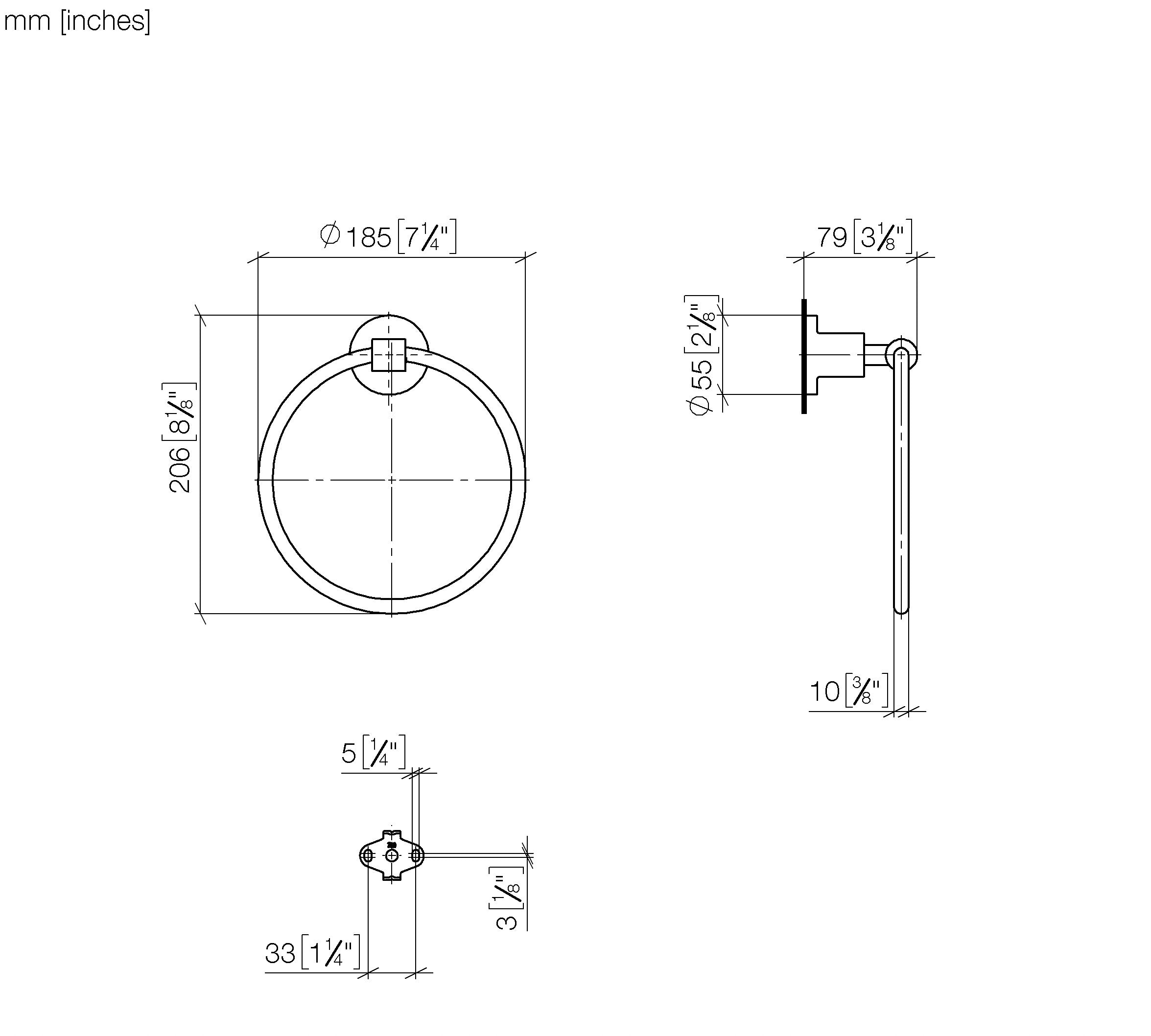 Tara Towel Ring Round Chrome