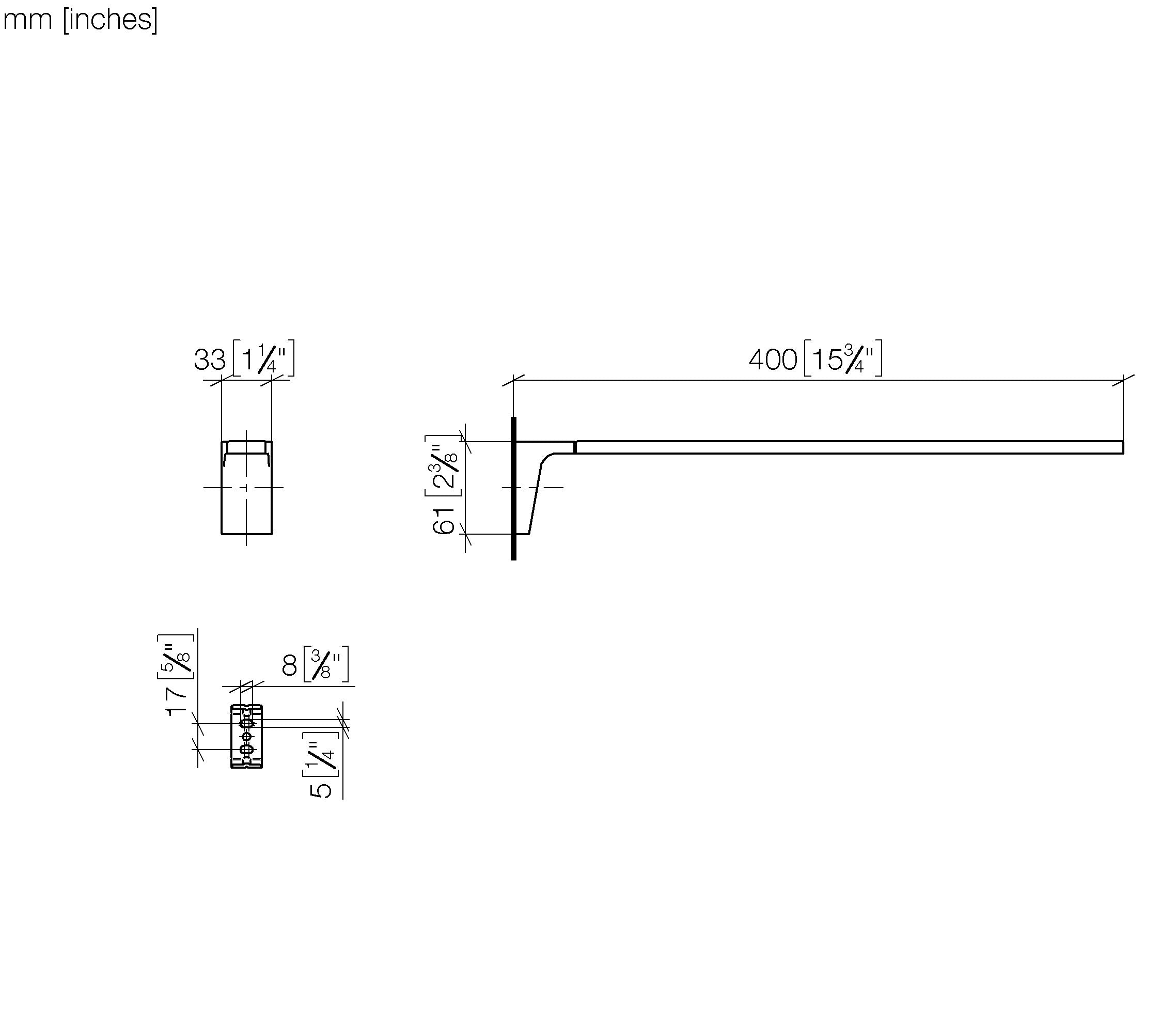 Cl 1 Towel Bar 1 Piece Non Swivel Chrome
