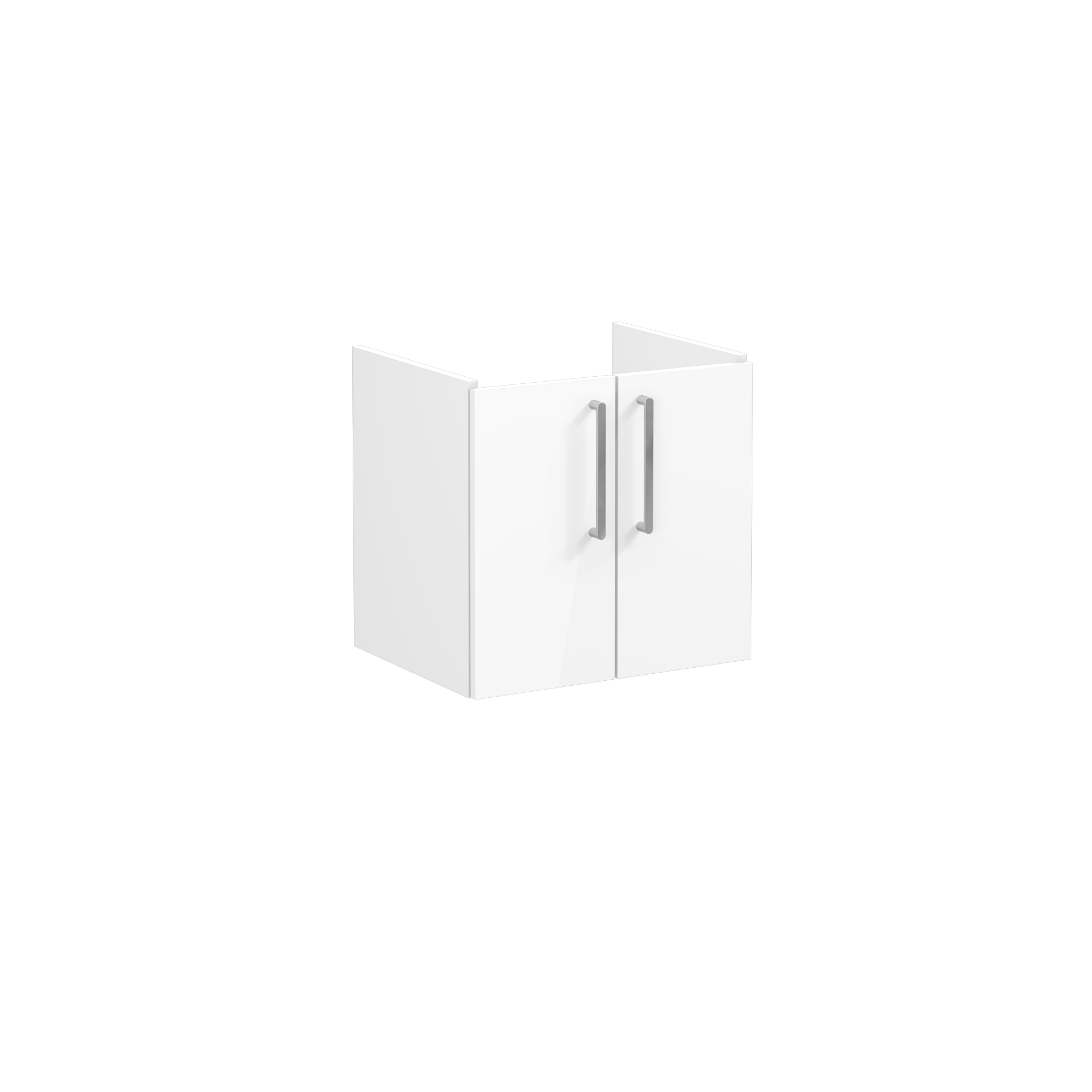 Root Washbasin Unit, With Doors, High Gloss White, Without Washbasin