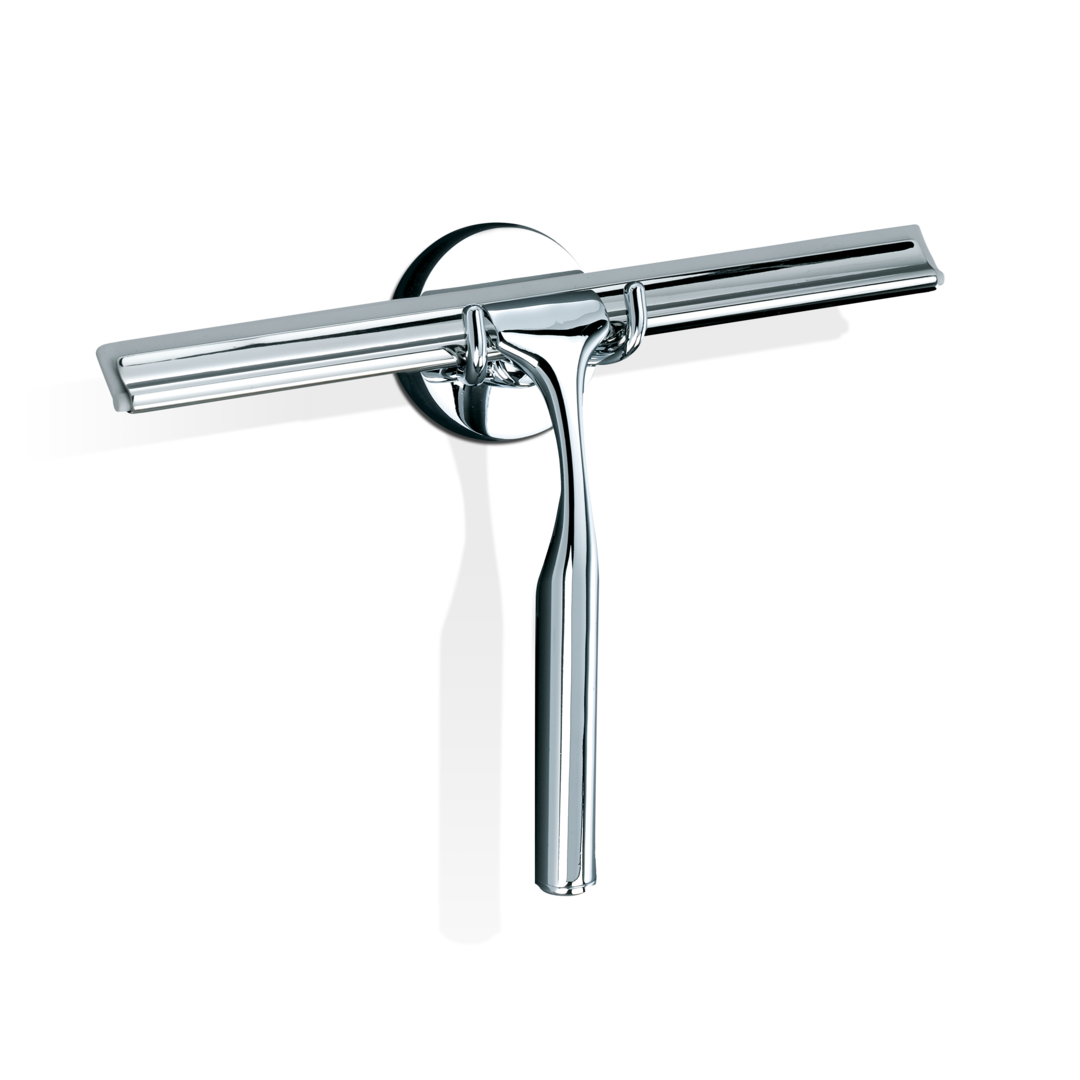 QUICK Wiper - chrome with wall holder and 1 spare rubberlip