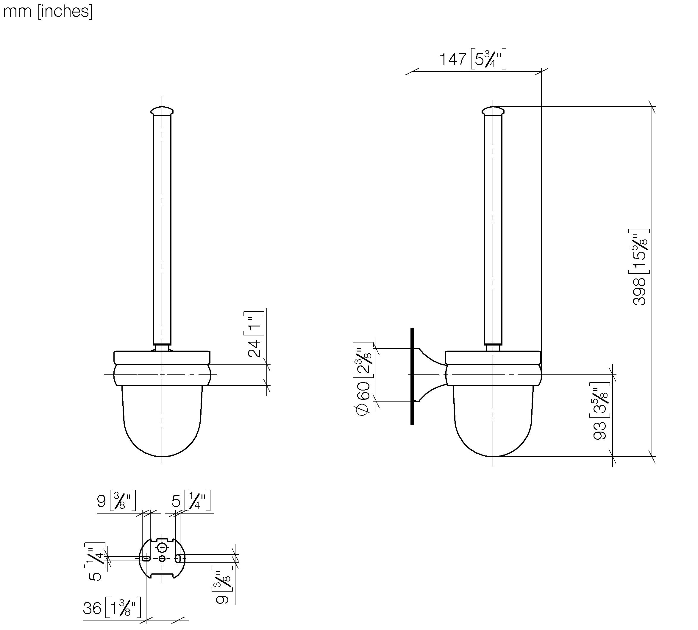 Madison Toilet Brush Set Wall Model Chrome