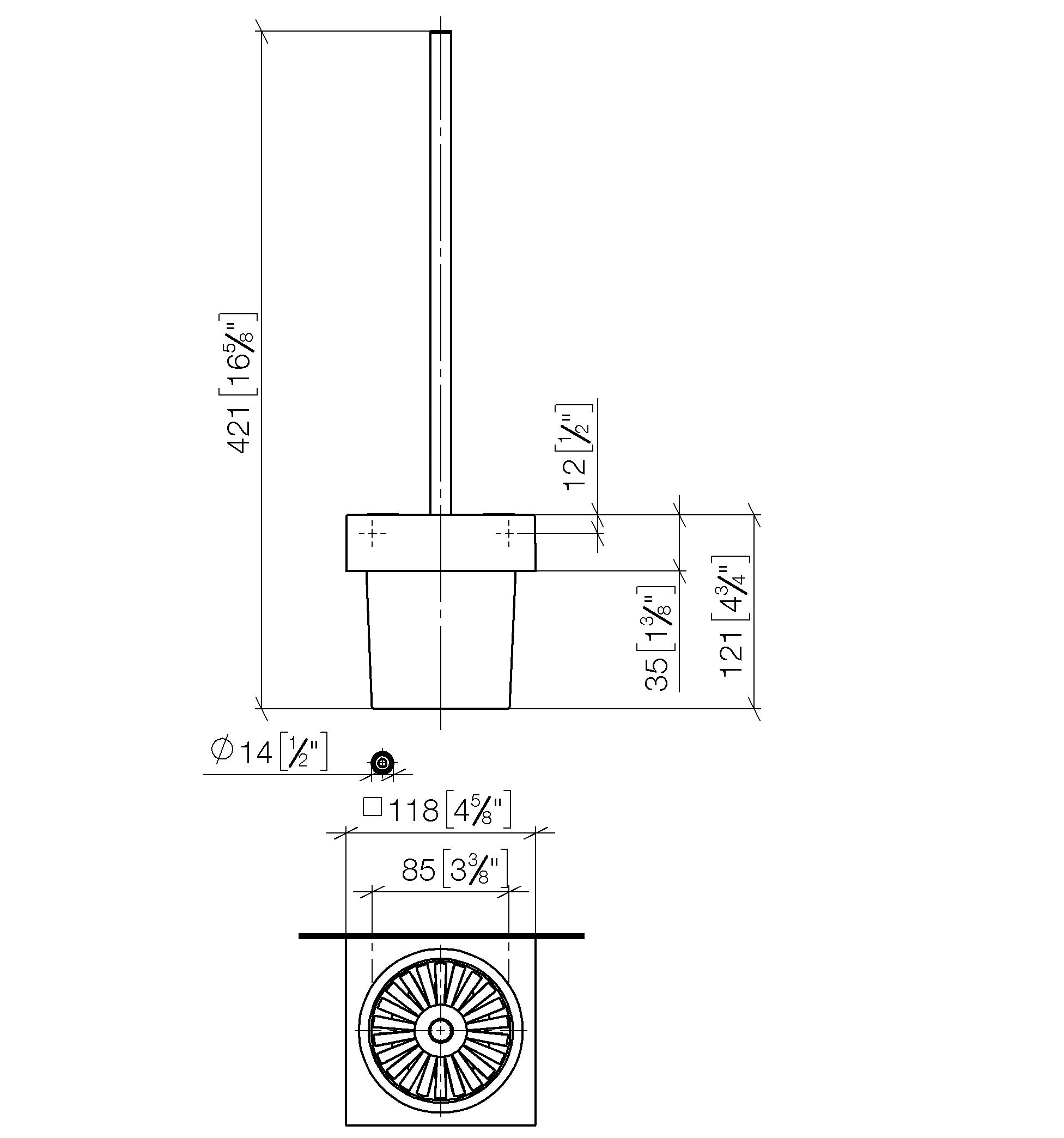 Toilet Brush Set Wall Model Chrome