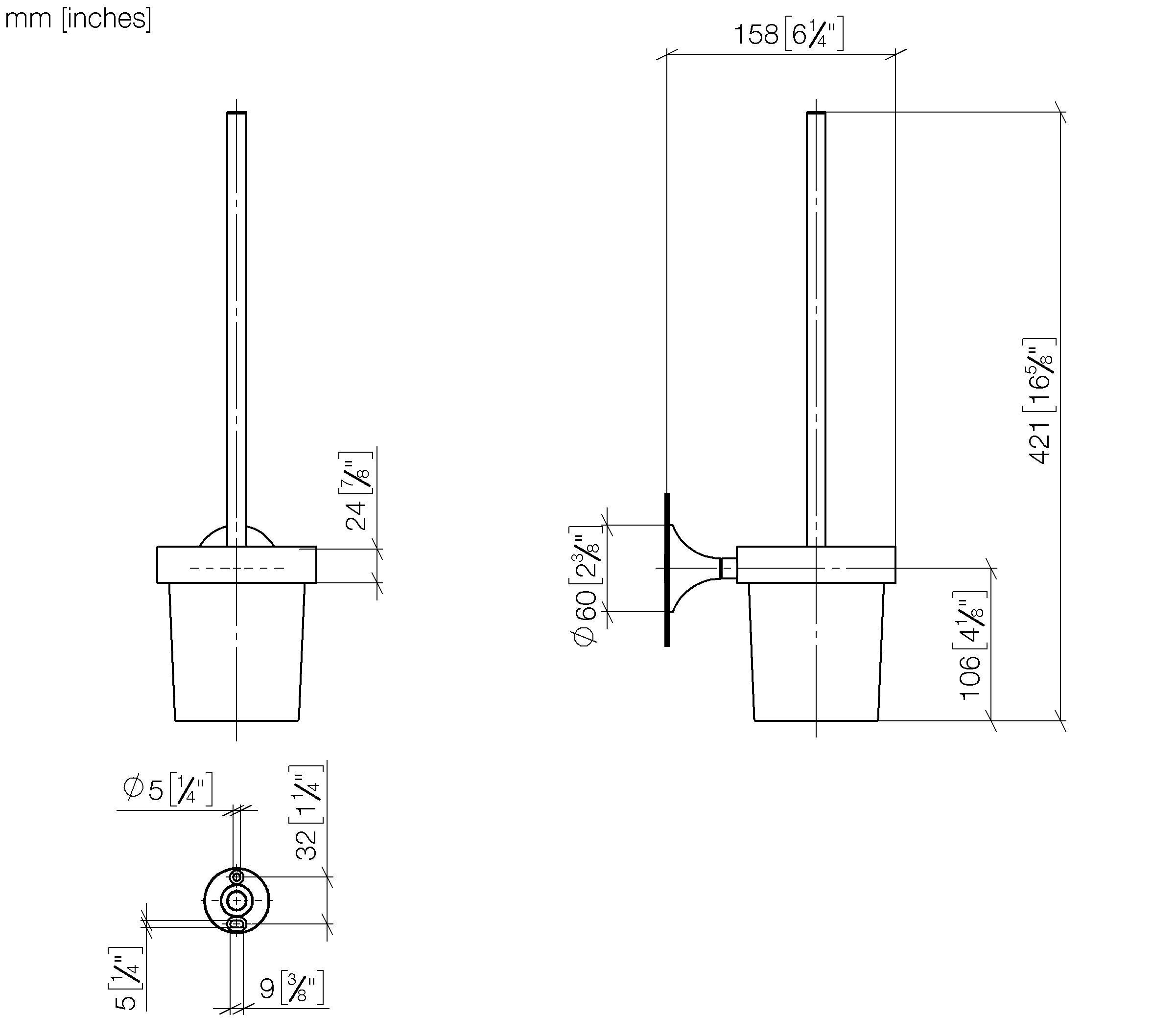 Vaia Toilet Brush Set Wall Model Chrome