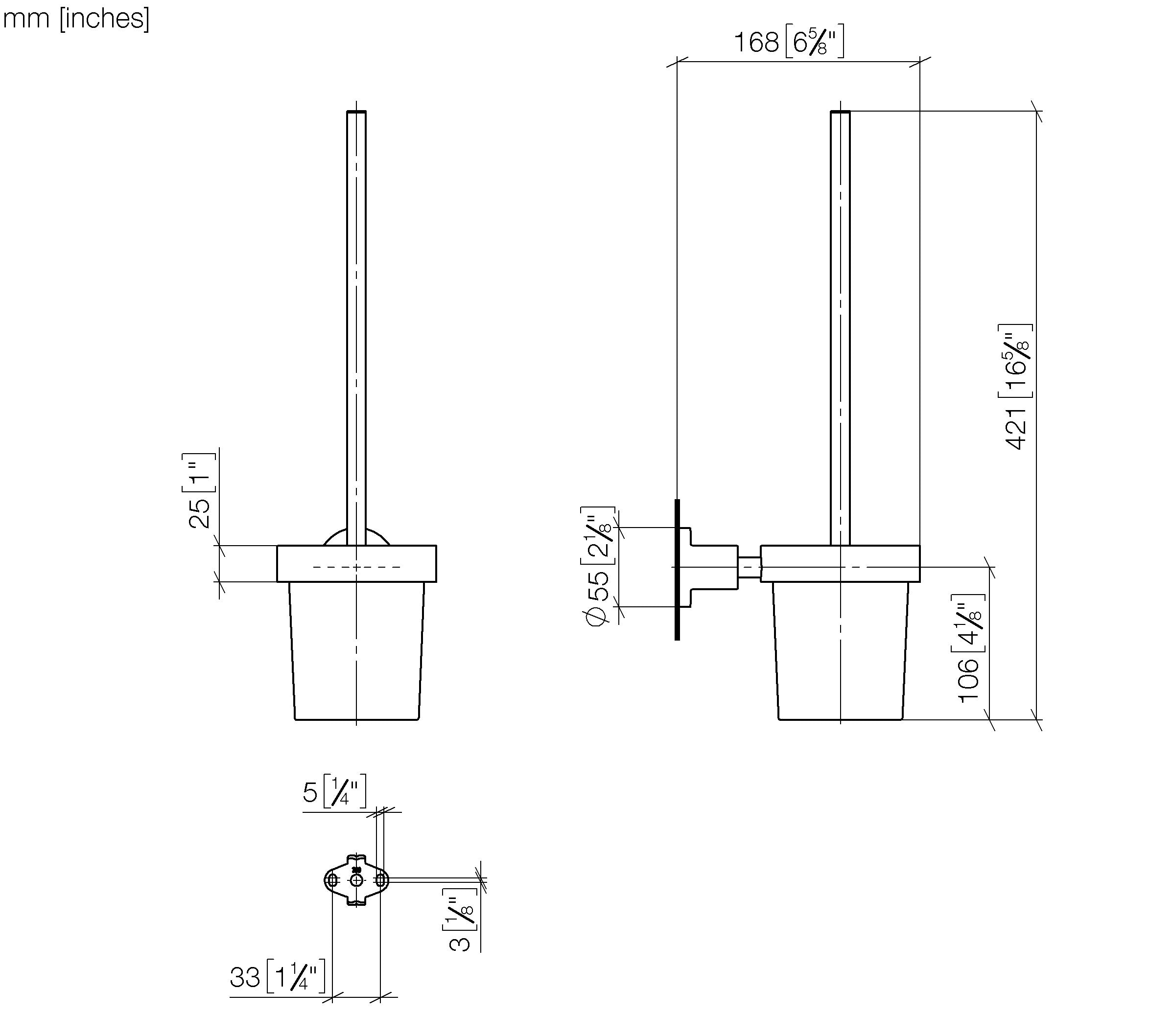Tara Toilet Brush Set Wall Model Chrome