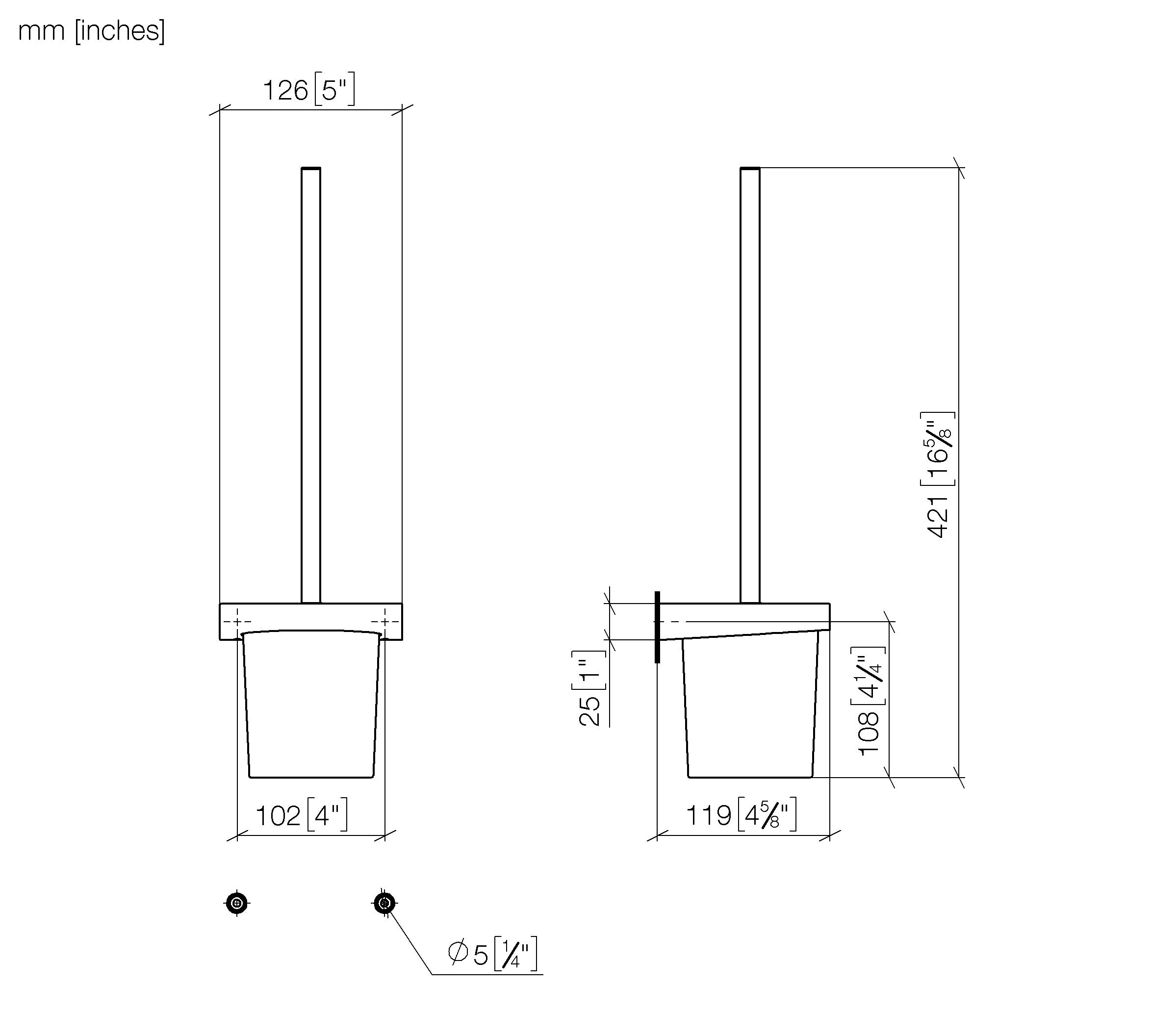 Toilet Brush Set Wall Model Chrome II