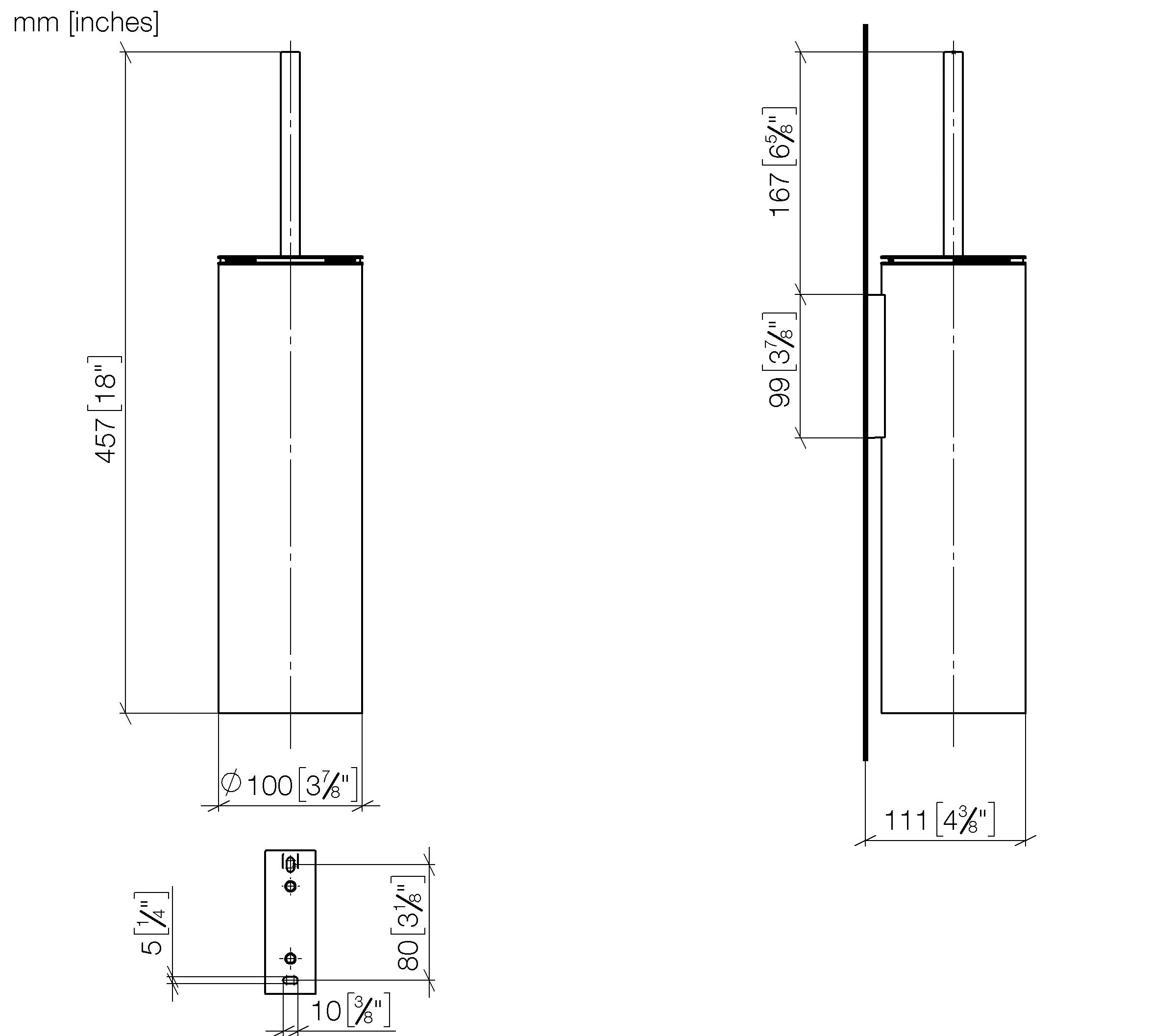 Toilet Brush Set Wall Model Chrome III