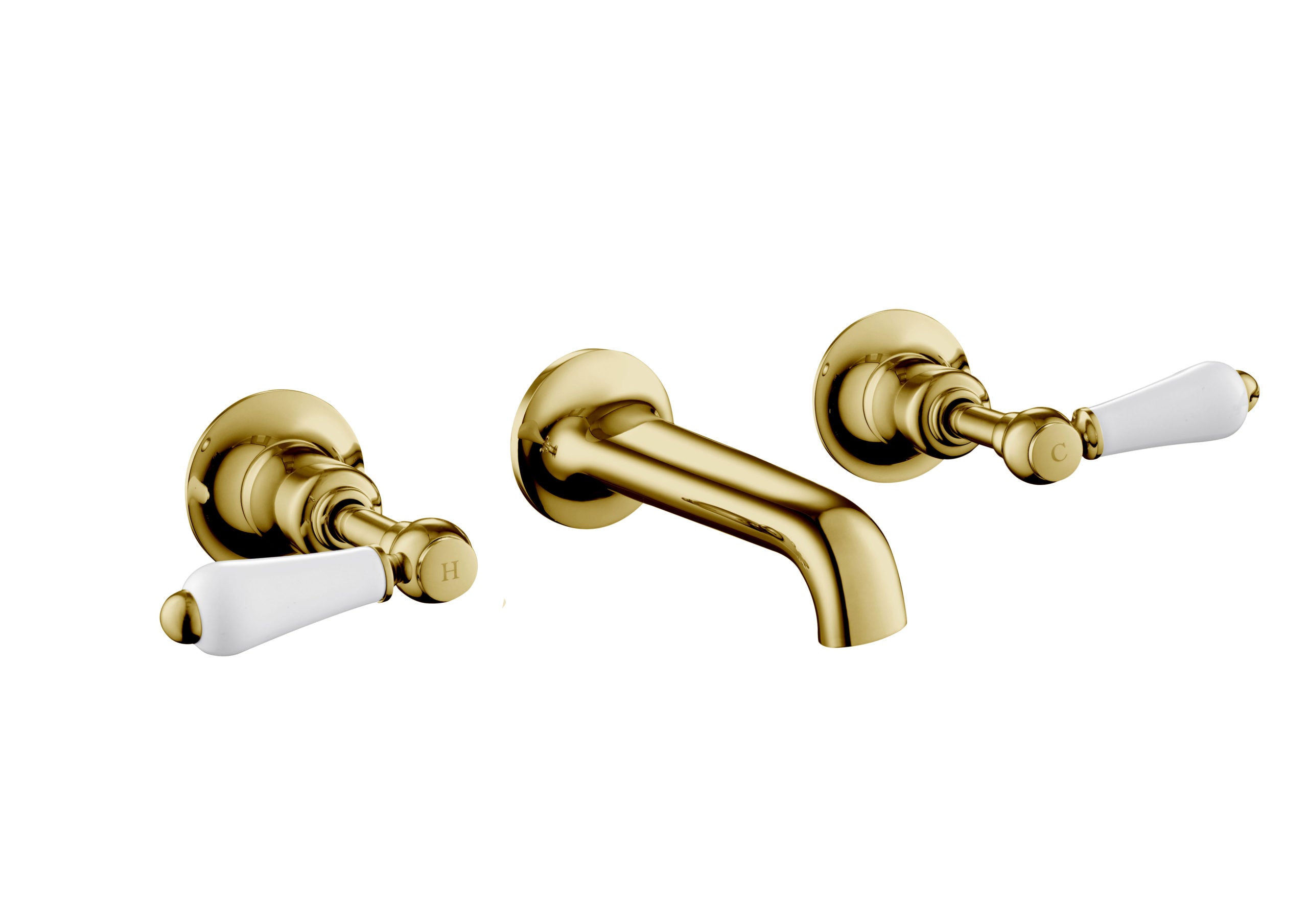 GROSVENOR LEVER 3 HOLE WALL MOUNTED BASIN MIXER