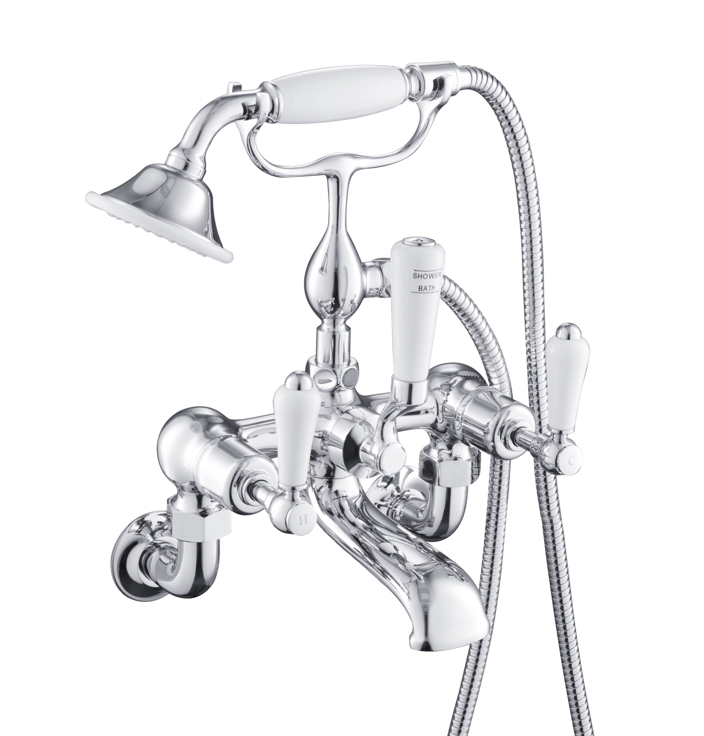 GROSVENOR LEVER BATH SHOWER MIXER WALL MOUNTED WITH KIT