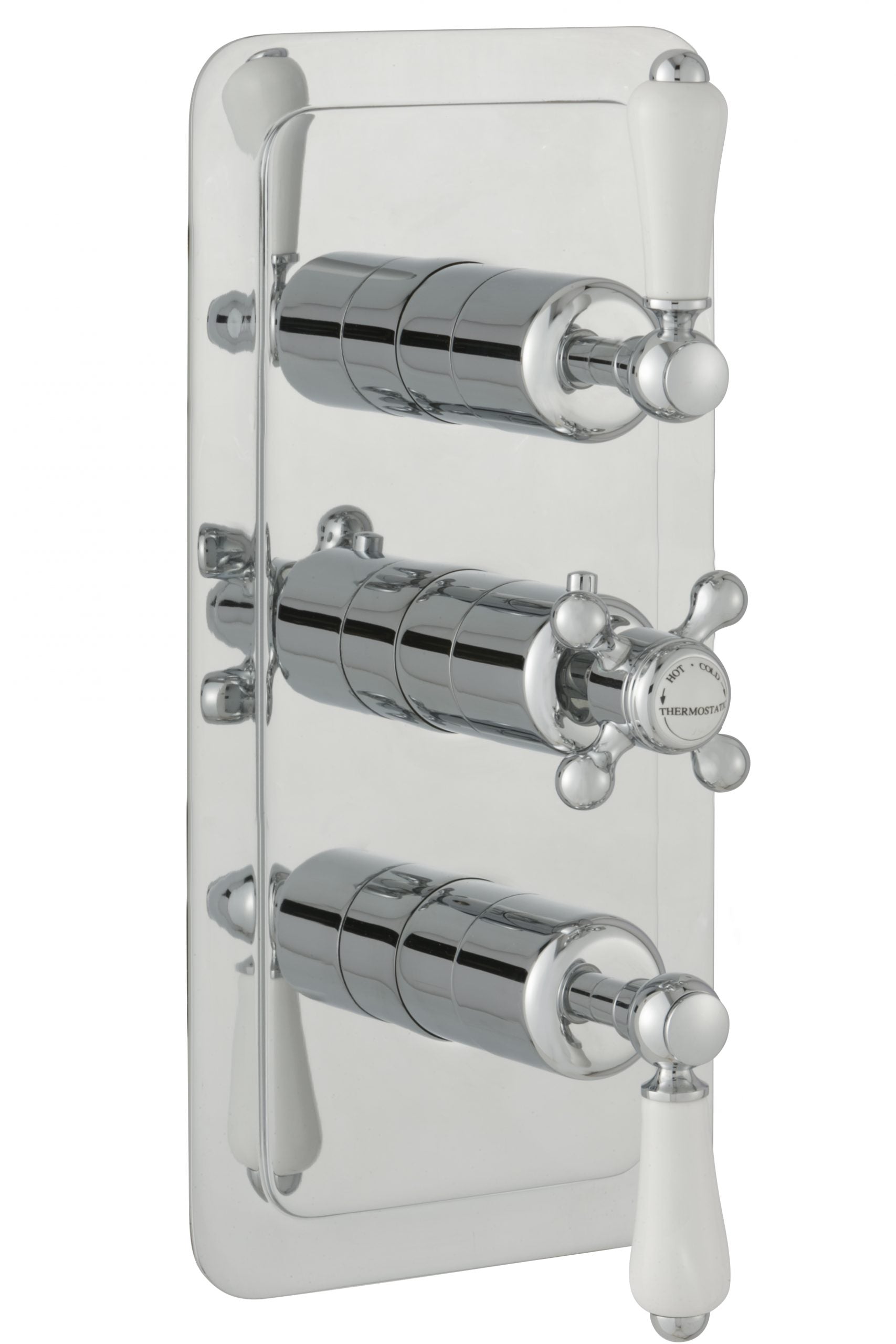 GROSVENOR LEVER THERMOSTATIC CONCEALED 2 OUTLET SHOWER VALVE, VERTICAL