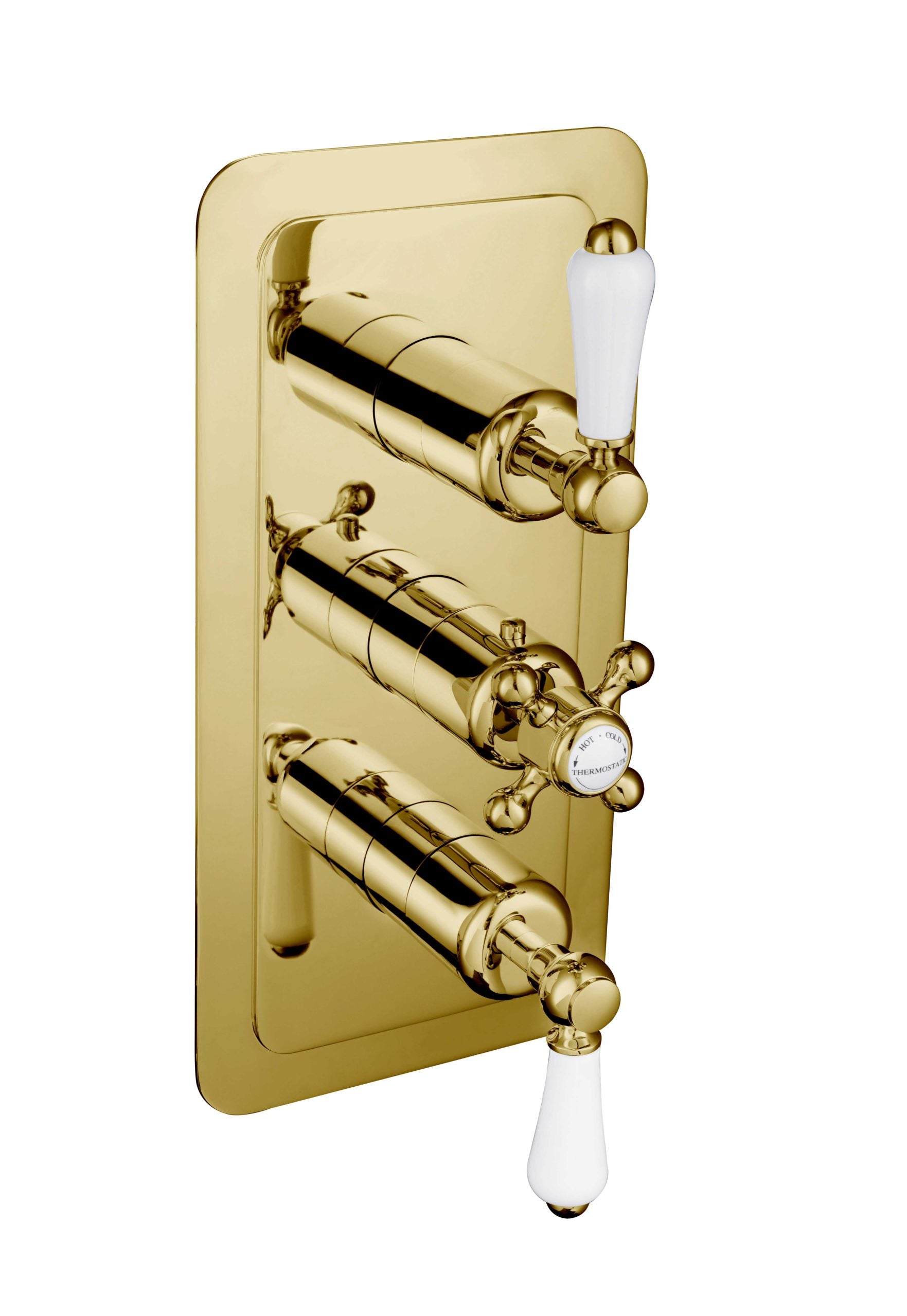 GROSVENOR LEVER THERMOSTATIC CONCEALED 2 OUTLET SHOWER VALVE, VERTICAL