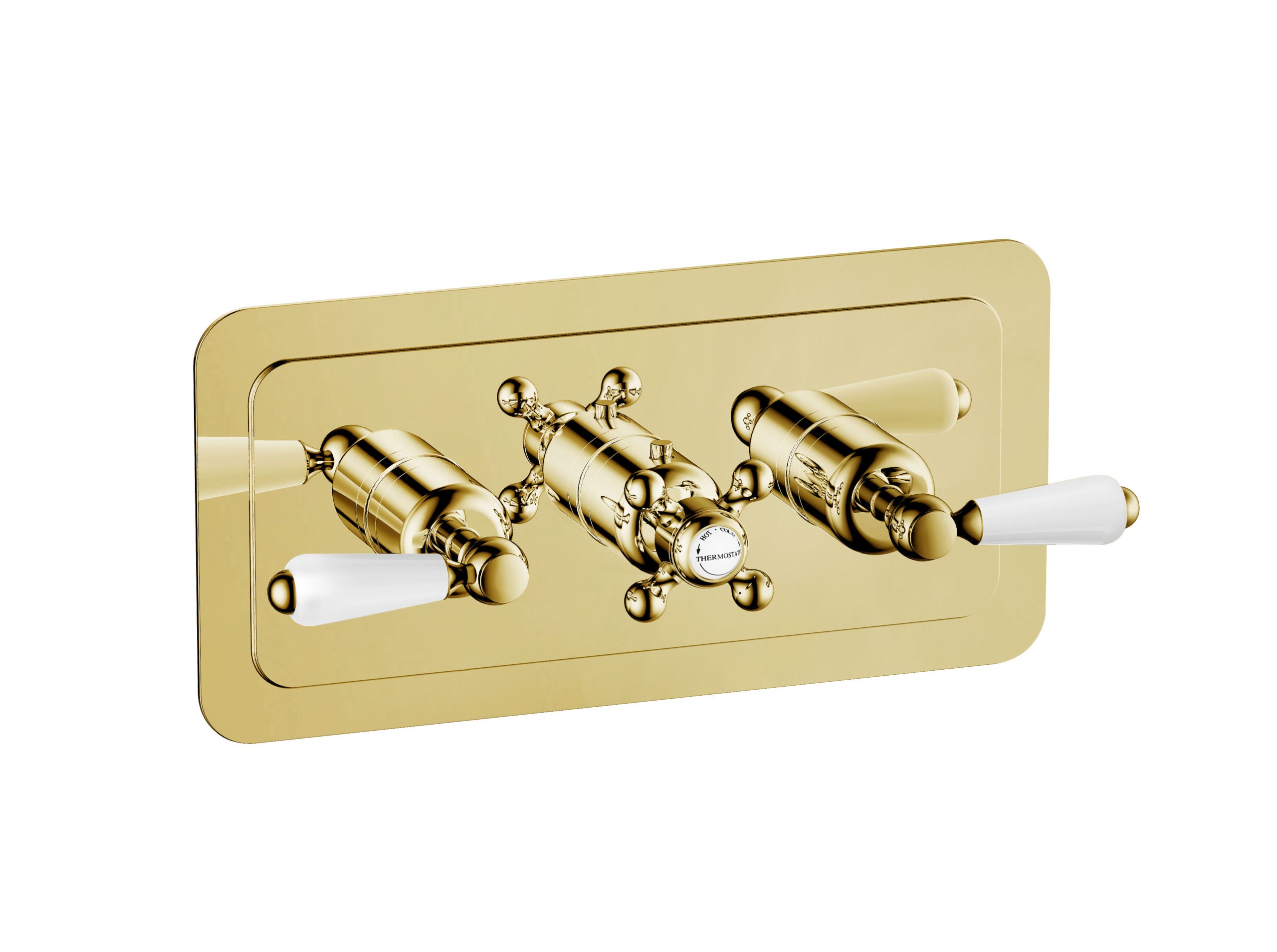 GROSVENOR LEVER THERMOSTATIC CONCEALED 3 OUTLET SHOWER VALVE HORIZONTAL