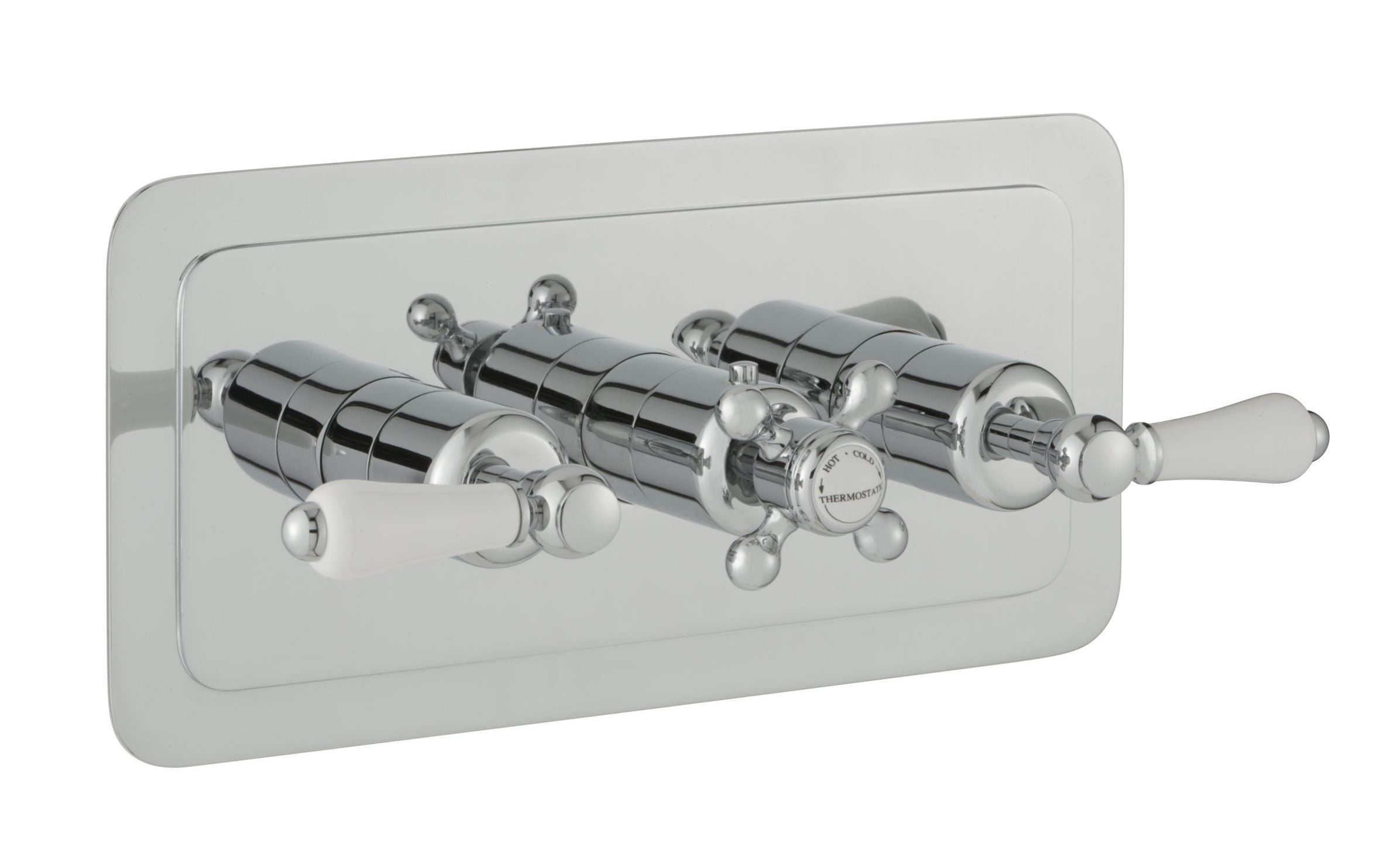 GROSVENOR LEVER THERMOSTATIC CONCEALED 2 OUTLET SHOWER VALVE HORIZONTAL