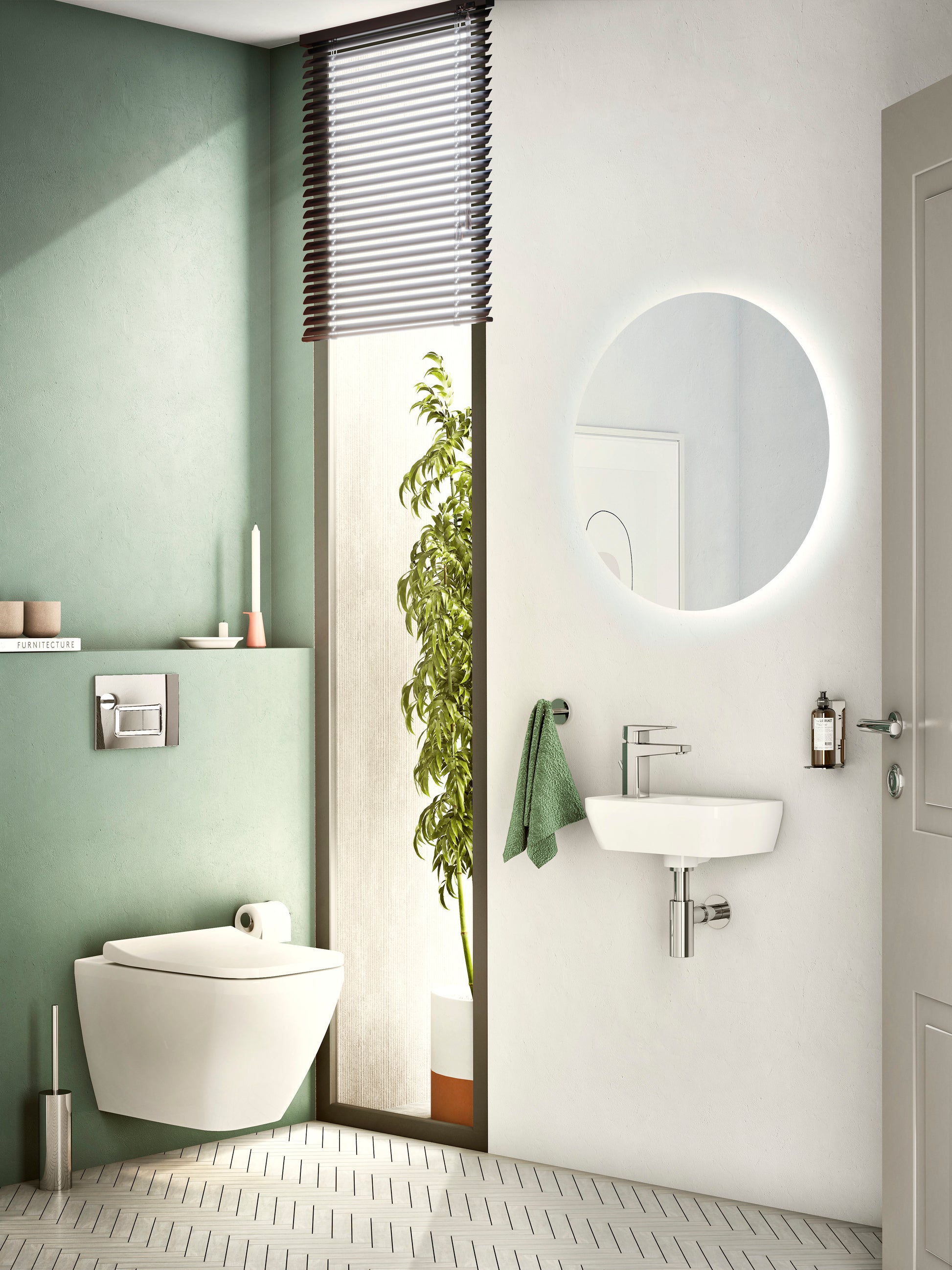 Compact Washbasin With Right Tap Hole Area
