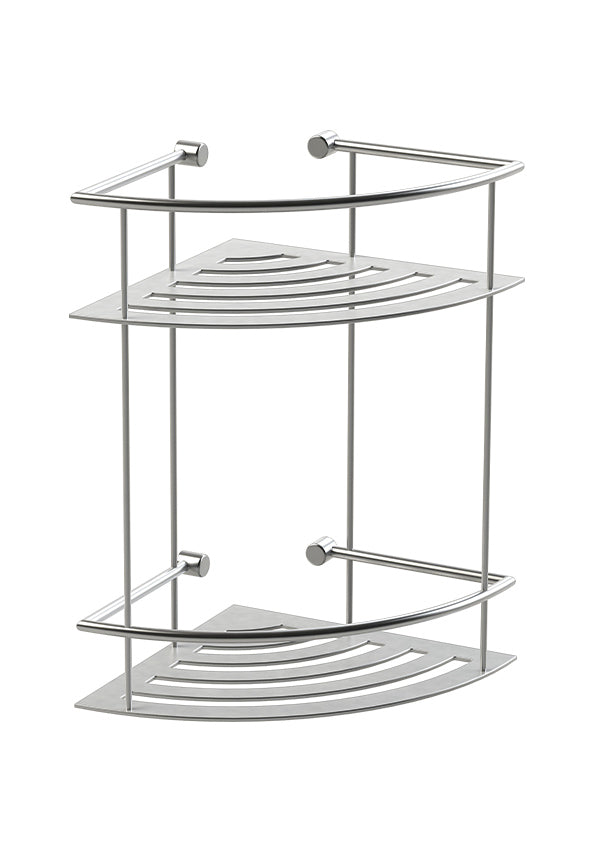 CORNER 2 TIER SHOWER SHELF CHROME