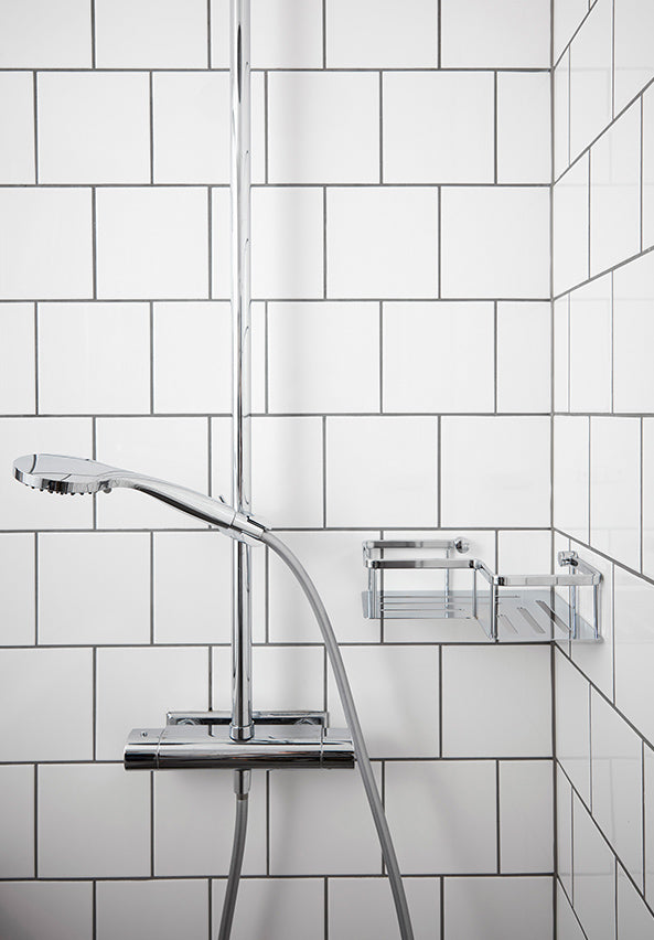 CORNER SHOWER SHELF CHROME