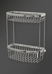 D SHAPED BASKET TWO TIER CHROME