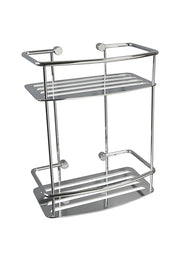 2 TIER SHOWER SHELF D SHAPED CHROME