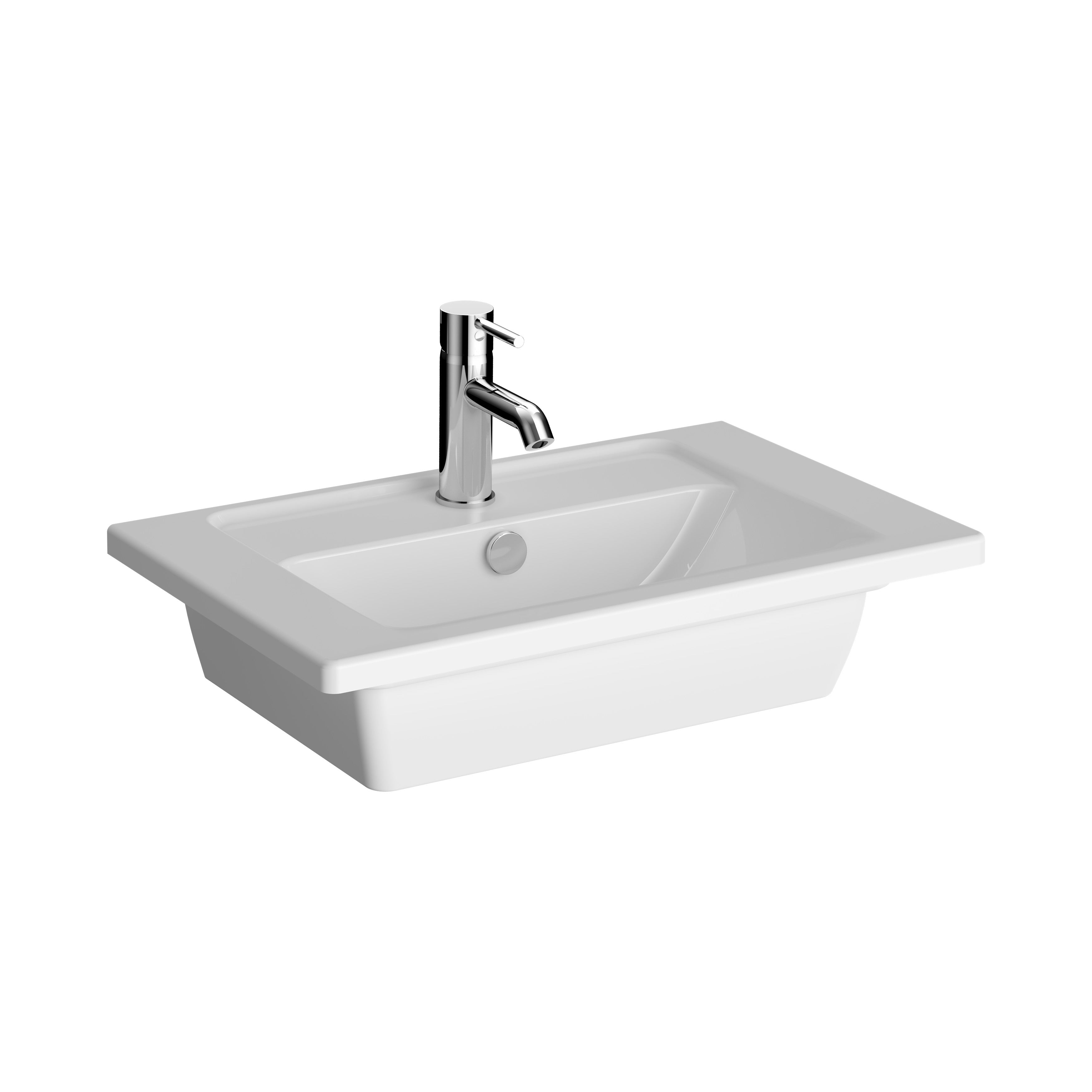 Vanity Basin, One Faucet Hole, With Overflow Hole, Short Projection, 60 cm