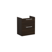 Root Washbasin Unit, With Two Drawers, Compact, Walnut, Without Washbasin