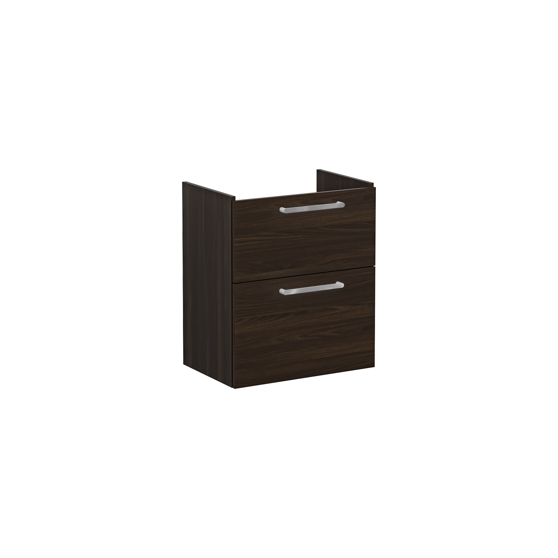 Root Washbasin Unit, With Two Drawers, Compact, Walnut, Without Washbasin