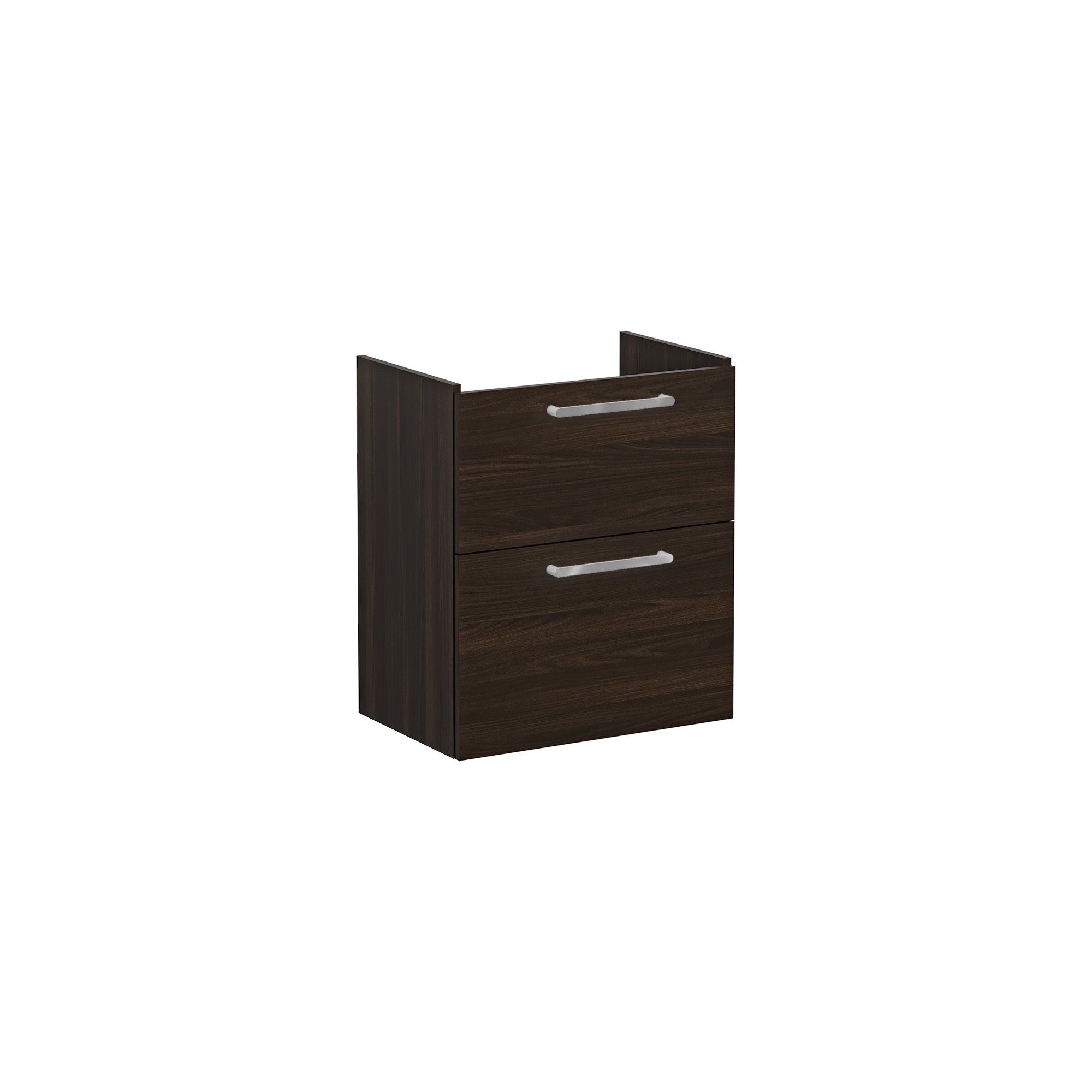 Root Washbasin Unit, With Two Drawers, Compact, Walnut, Without Washbasin