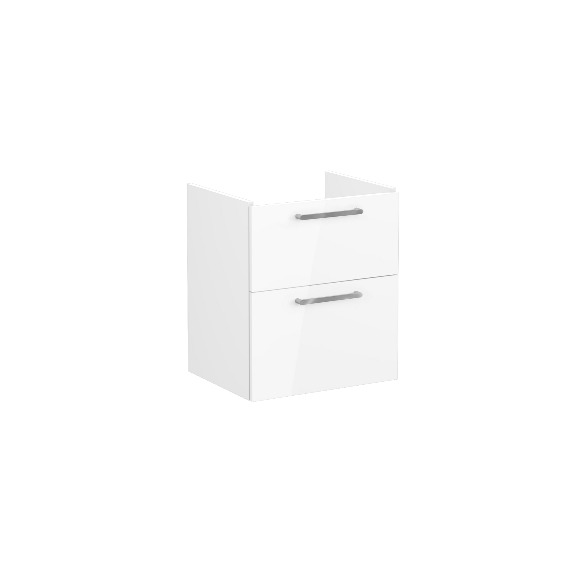 Root Washbasin Unit, With Two Drawers, High Gloss White, Without Washbasin