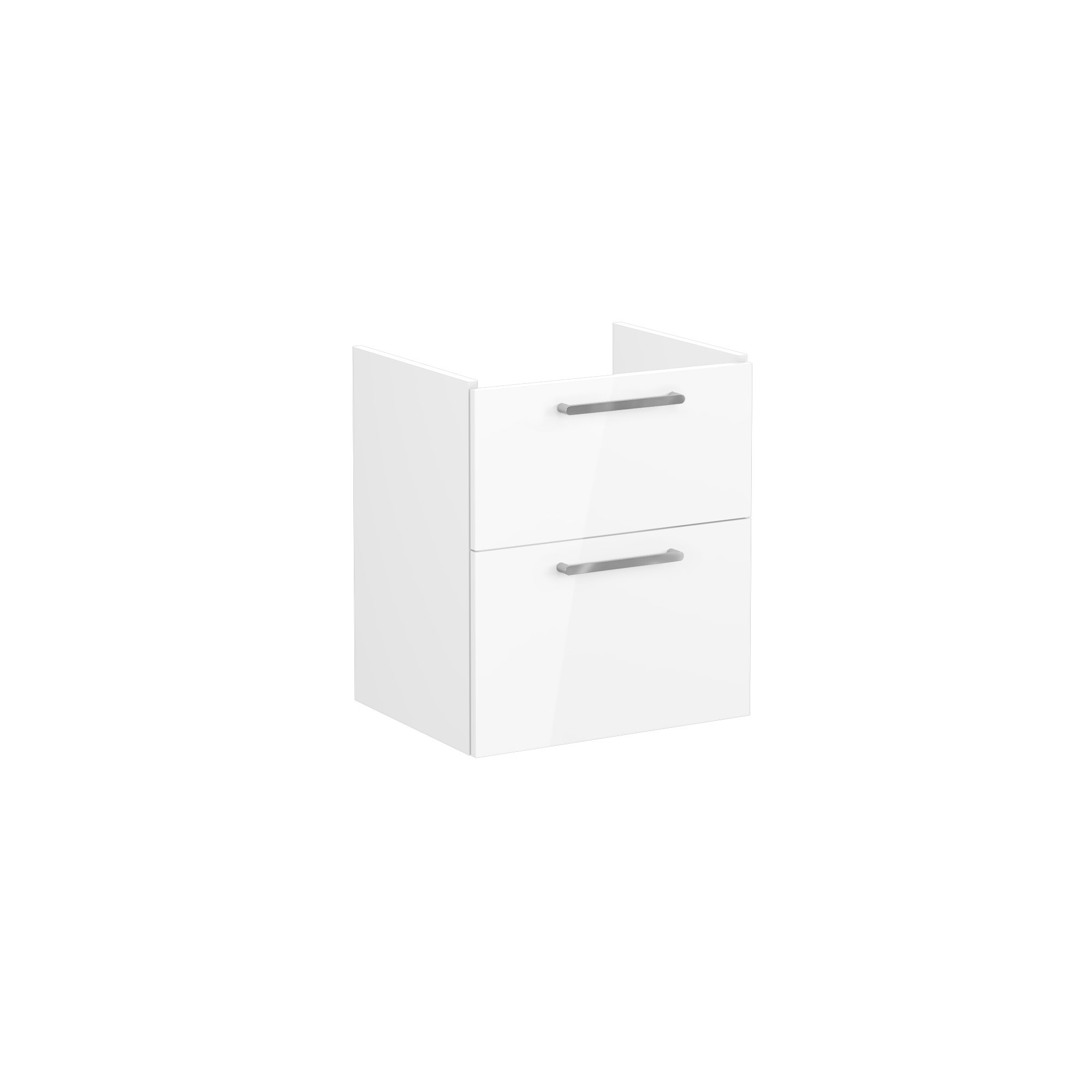 Root Washbasin Unit, With Two Drawers, High Gloss White, Without Washbasin