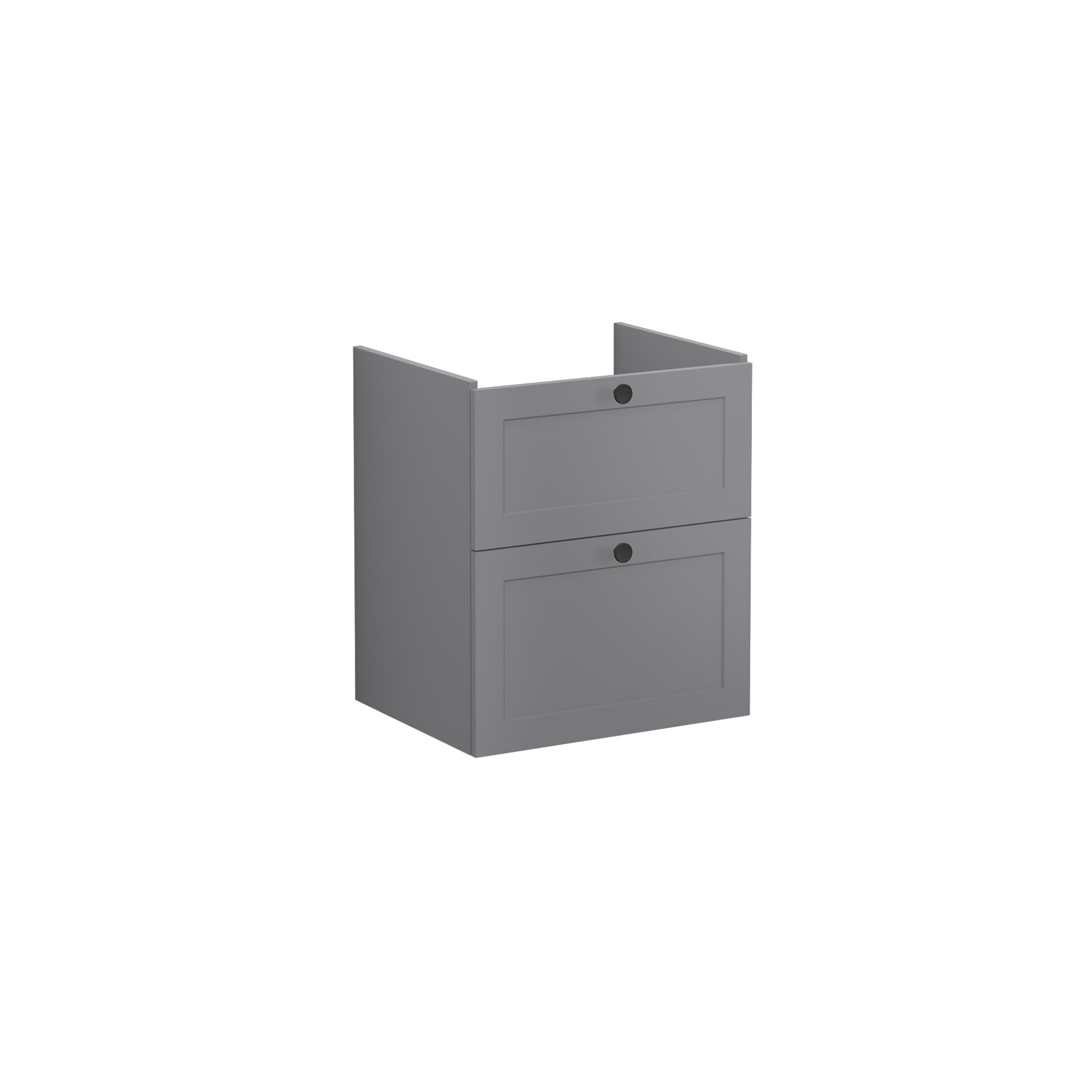 Root Classic Washbasin Unit, with two drawers, Matt Grey, without washbasin
