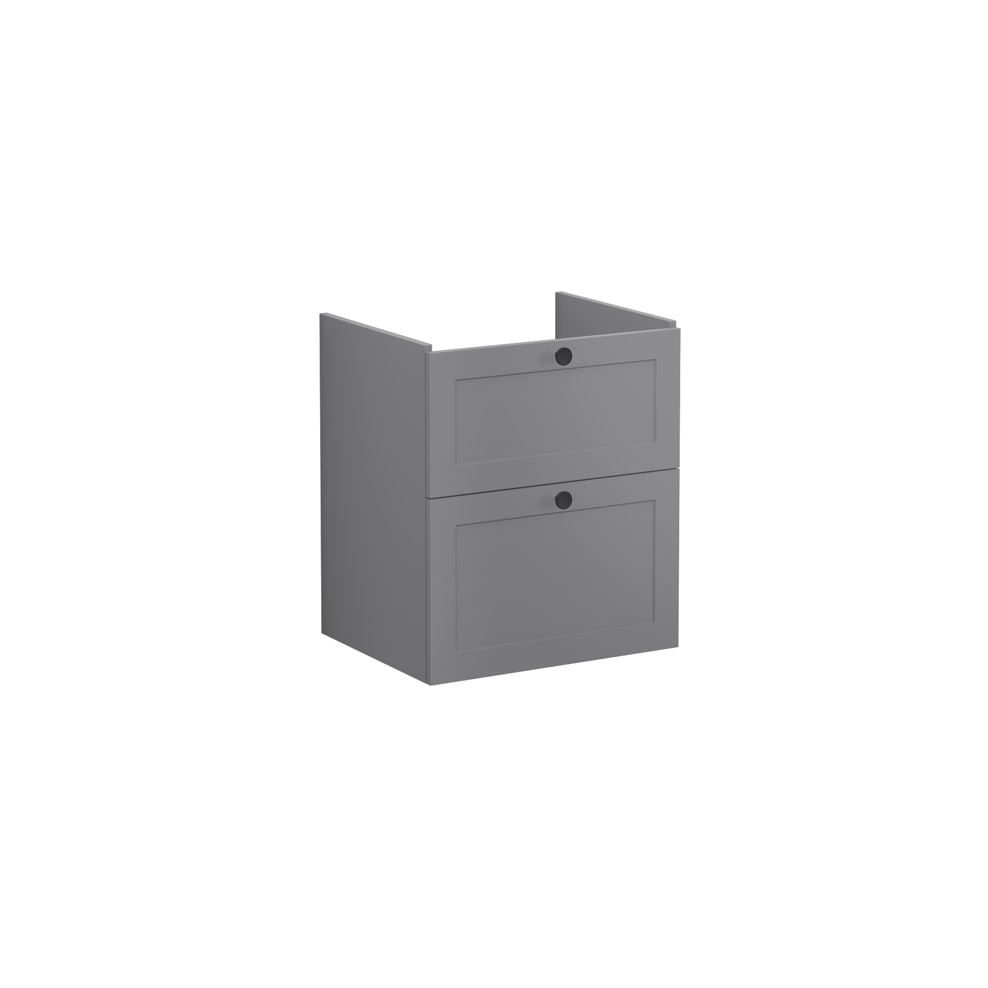 Root Classic Washbasin Unit, with two drawers, Matt Grey, without washbasin