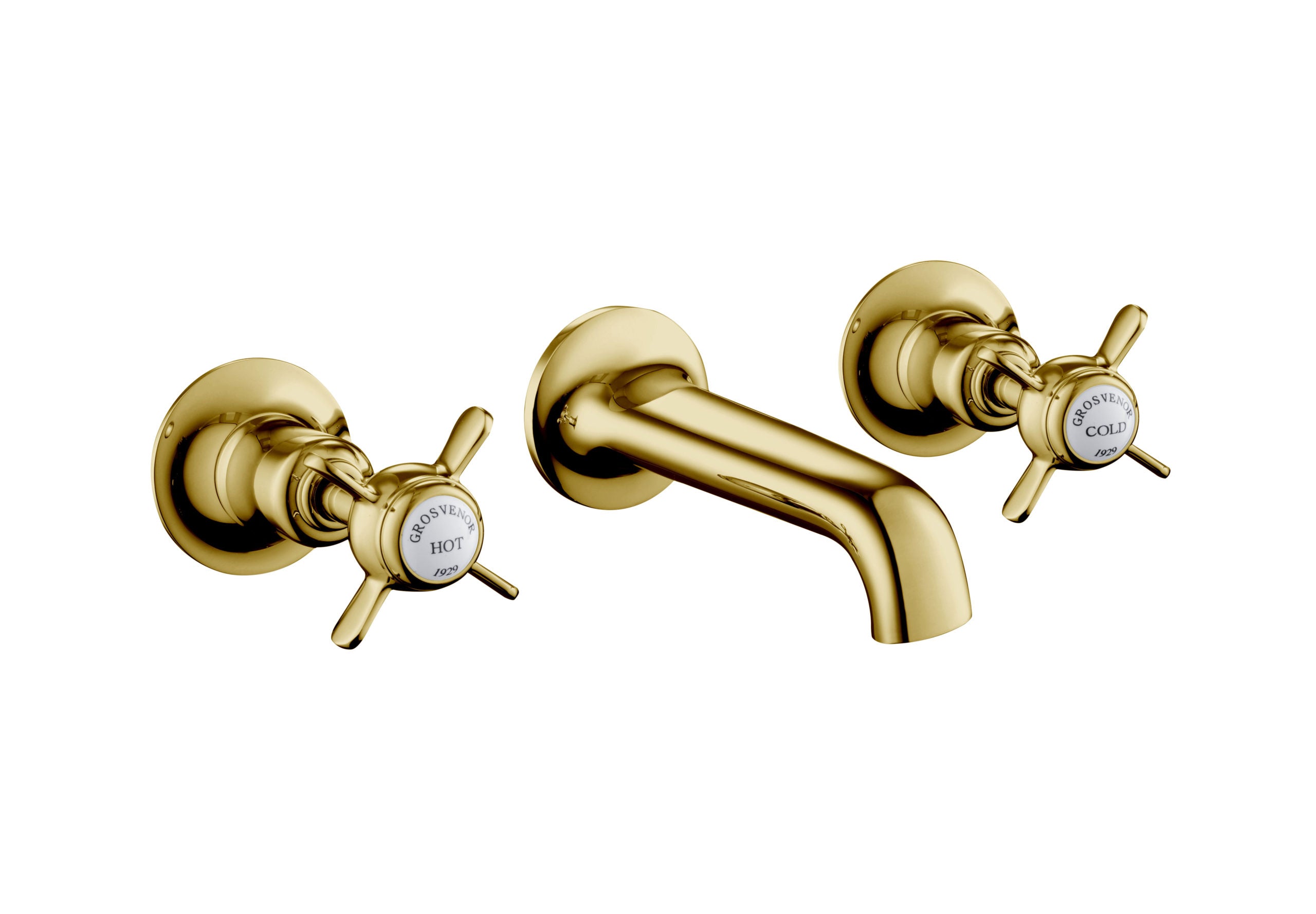 GROSVENOR PINCH 3 HOLE WALL MOUNTED BASIN MIXER