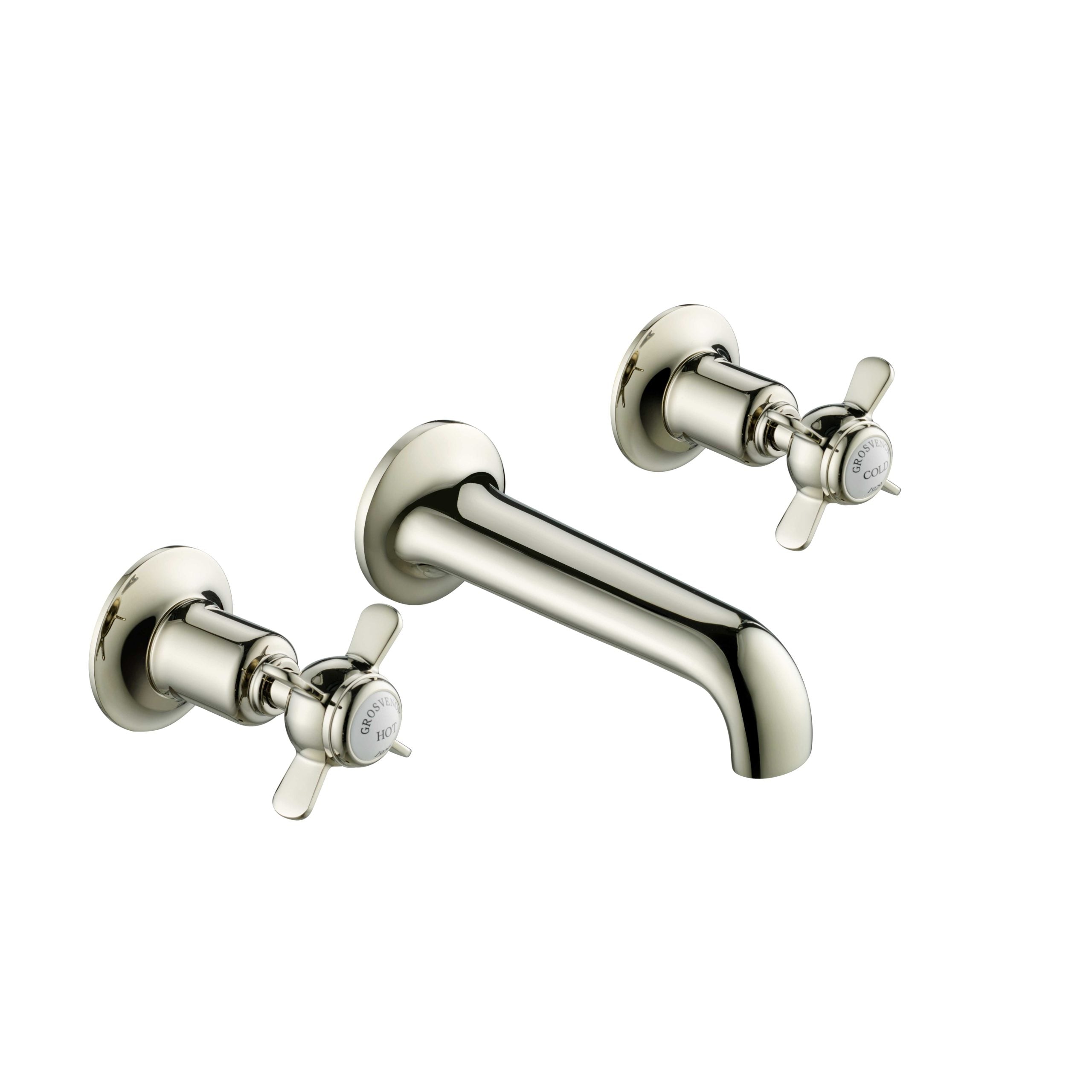 GROSVENOR PINCH 3 HOLE WALL MOUNTED BASIN MIXER
