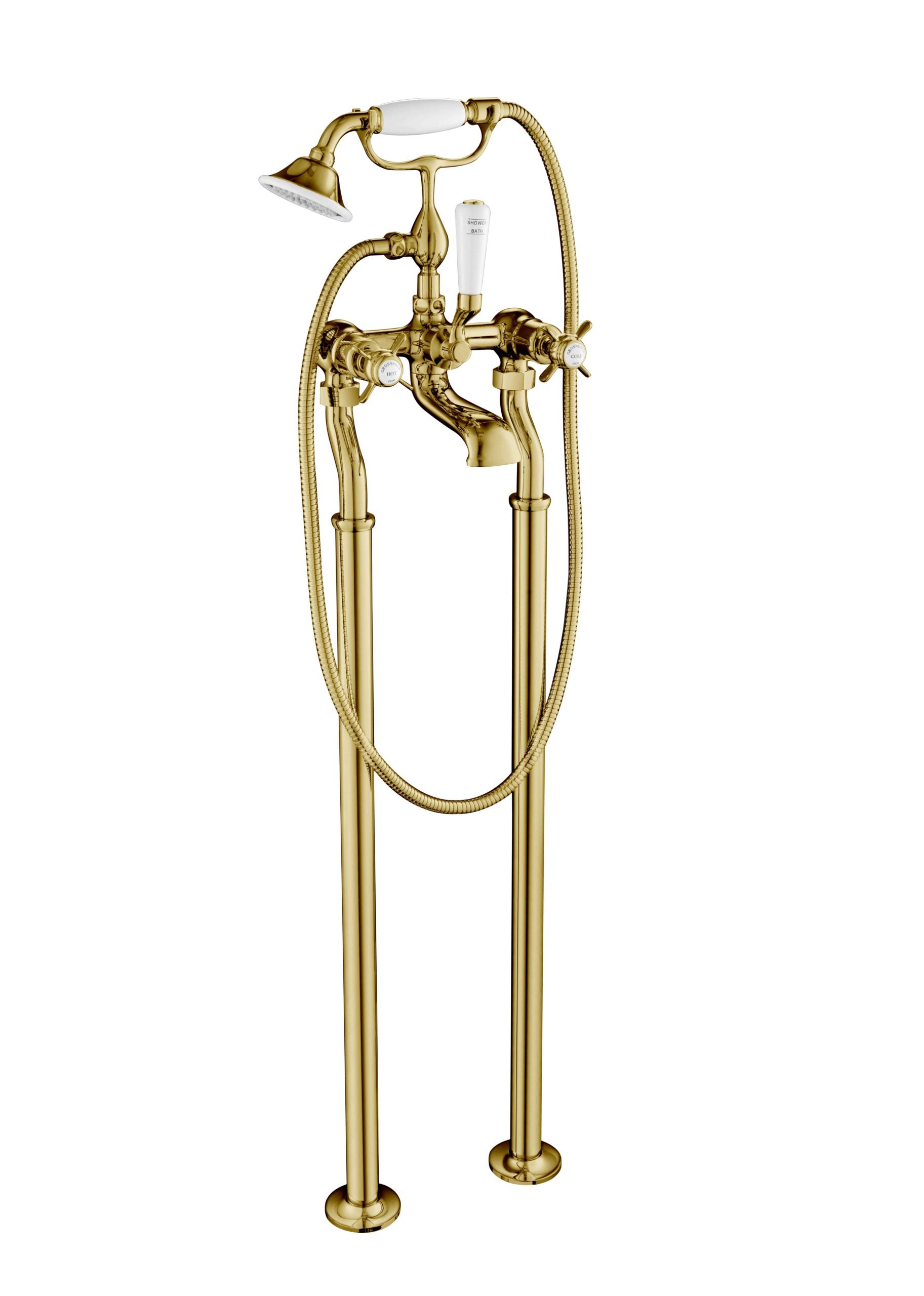 GROSVENOR PINCH FREESTANDING BATH SHOWER MIXER WITH KIT