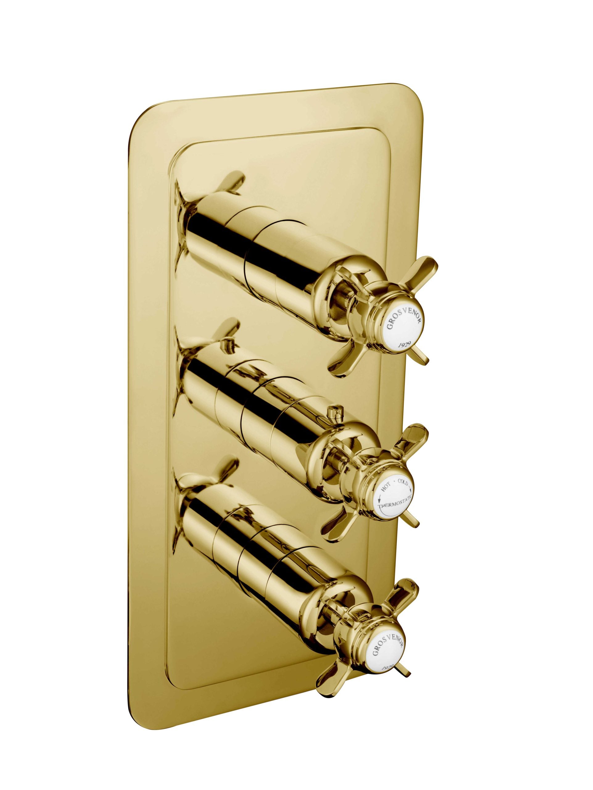 GROSVENOR PINCH THERMOSTATIC CONCEALED 2 OUTLET SHOWER VALVE, VERTICAL
