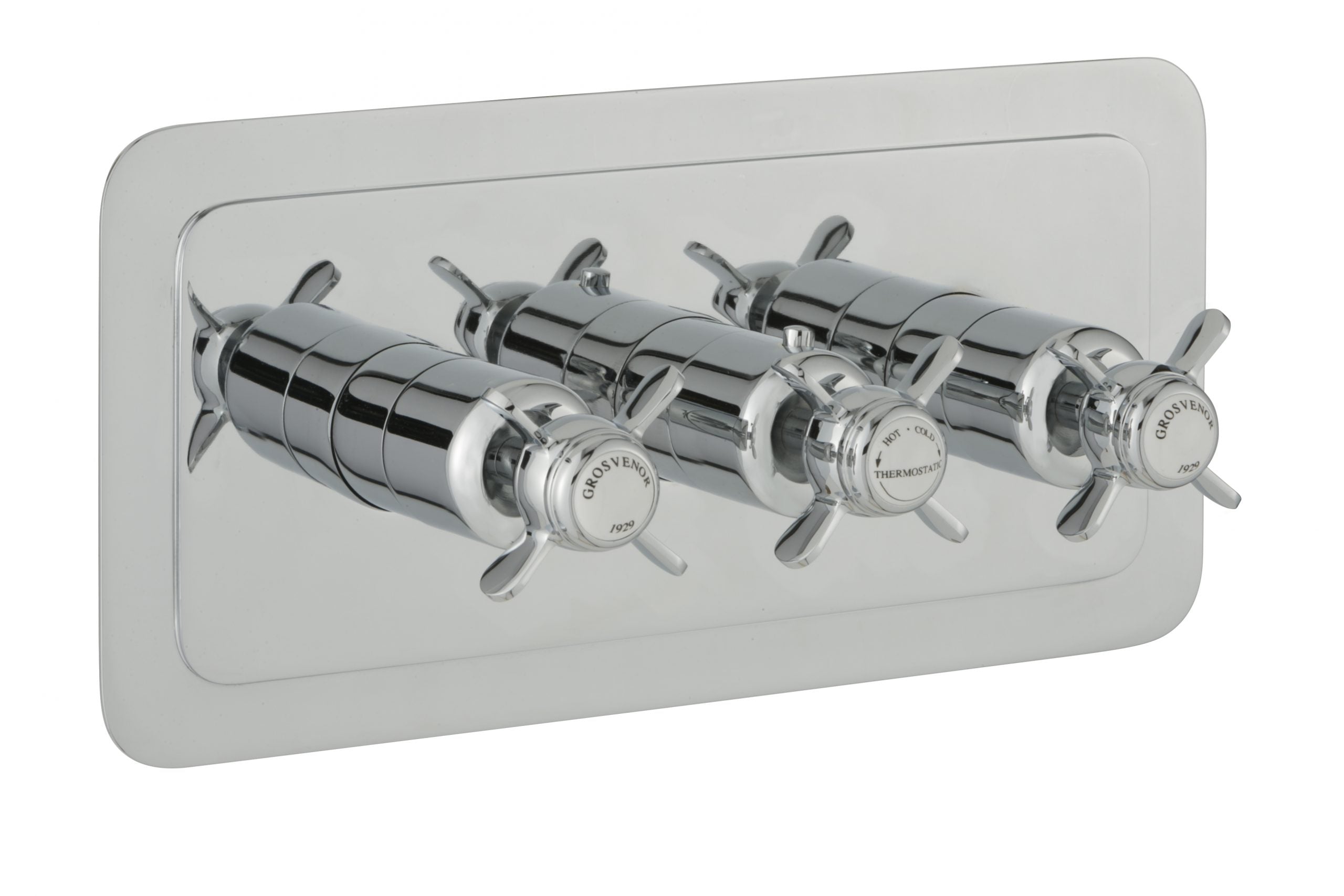 GROSVENOR PINCH THERMOSTATIC CONCEALED 3 OUTLET SHOWER VALVE HORIZONTAL