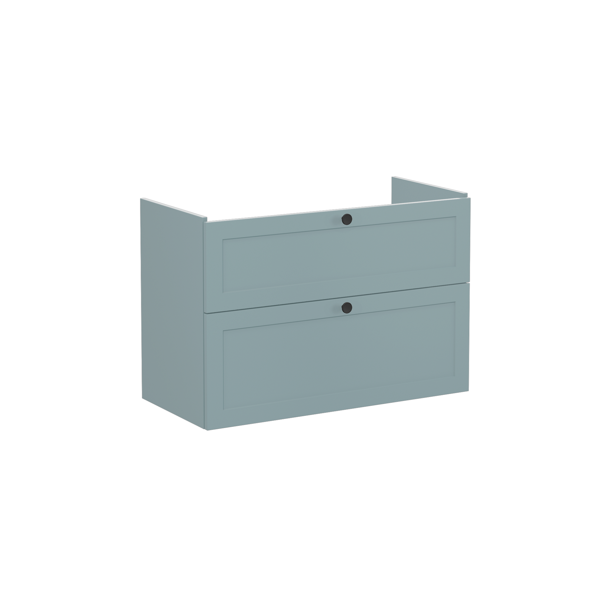 Root Classic Washbasin Unit, with two drawers, Matt Fijord Green, without washbasin