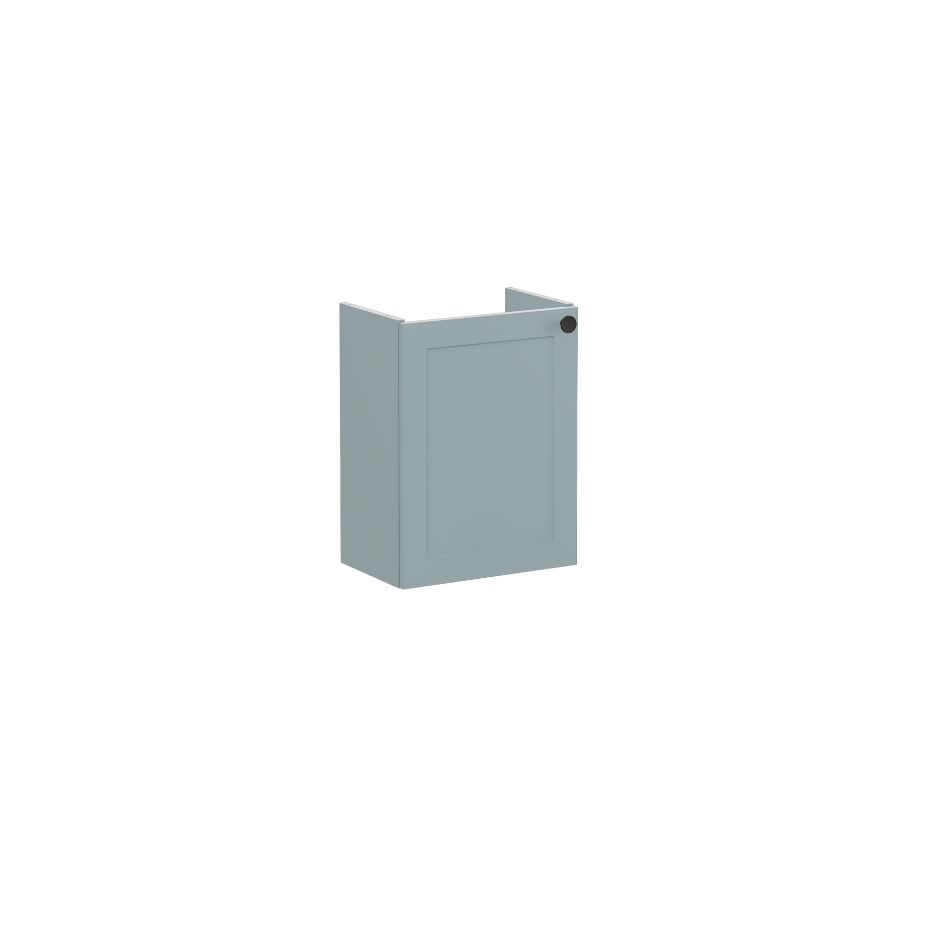 Root Classic Washbasin Unit, with doors, compact, with right tap hole, Matt Fijord Green, without washbasin, Left