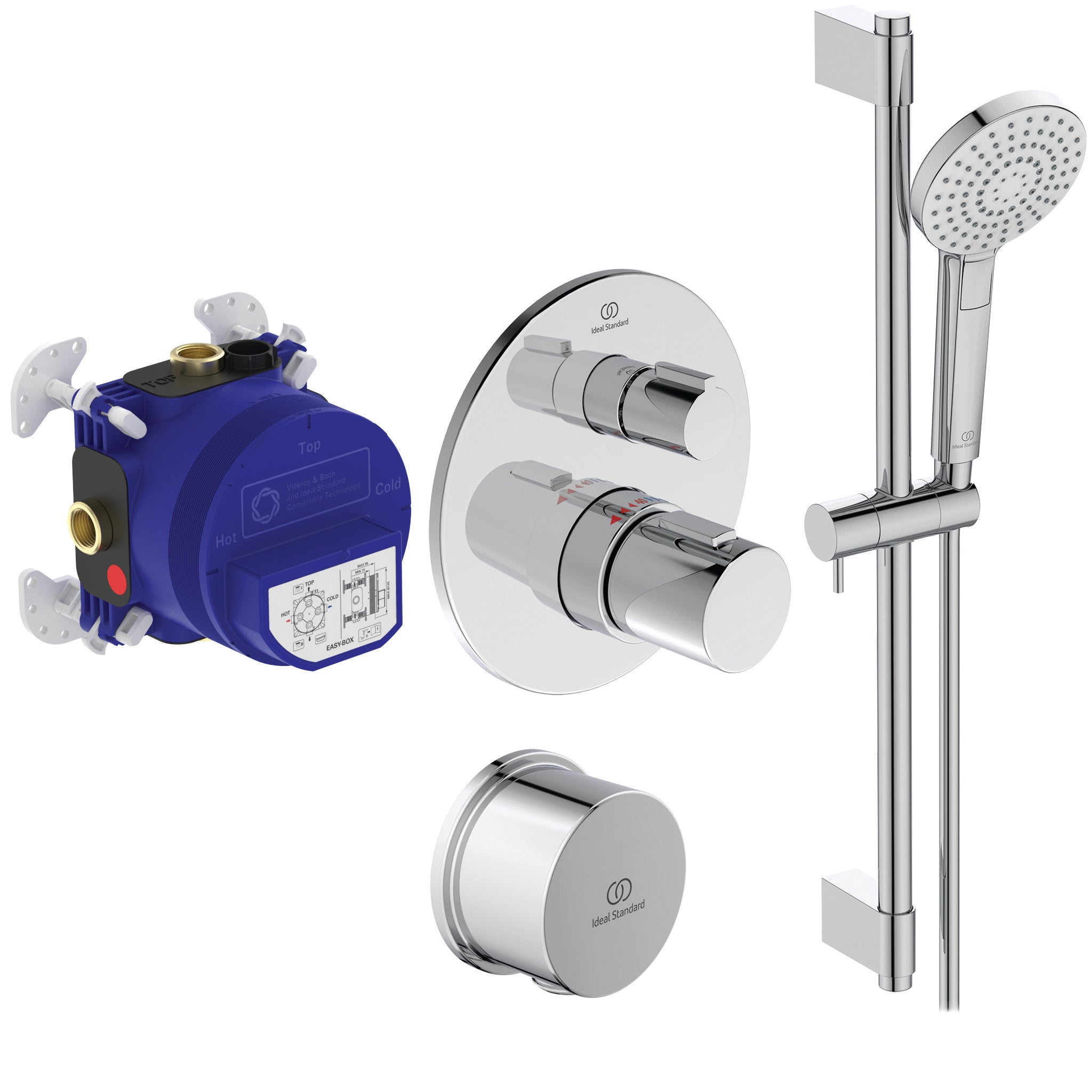 Ceratherm T100 built-in thermostatic 1 outlet shower mixer