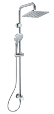 Idealrain square shower system kit with Idealrain 200mm square rainshower, Idealrain Cube M3 3 function handspray, 1.75m Idealflex hose and diverter