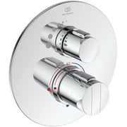 Easybox Slim BI thermostatic shower mixer with on/off and round faceplate