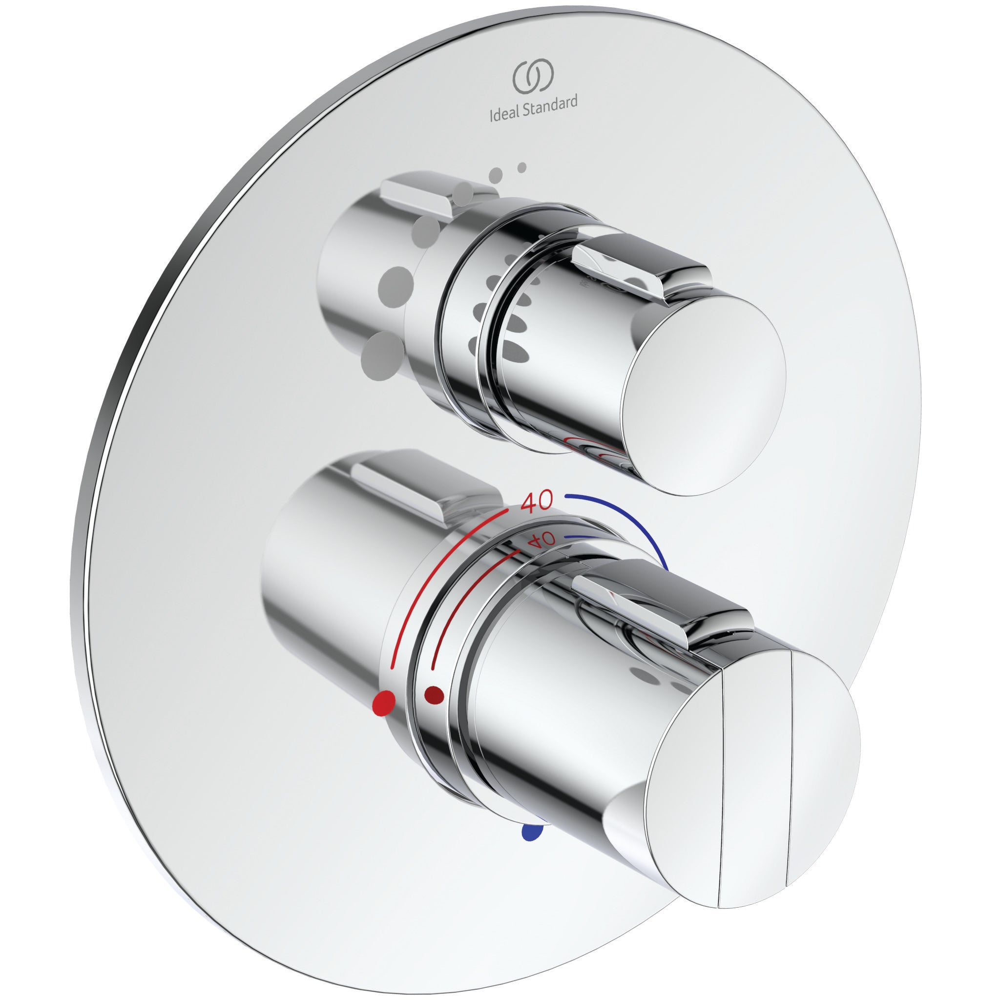Easybox Slim BI thermostatic shower mixer with on/off and round faceplate
