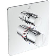 Easybox Slim BI thermostatic shower mixer with on/off and square faceplate