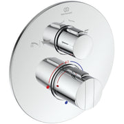 Easybox Slim BI thermostatic bath / shower mixer with diverter and round faceplate
