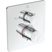 Easybox Slim BI thermostatic shower mixer with diverter and square faceplate