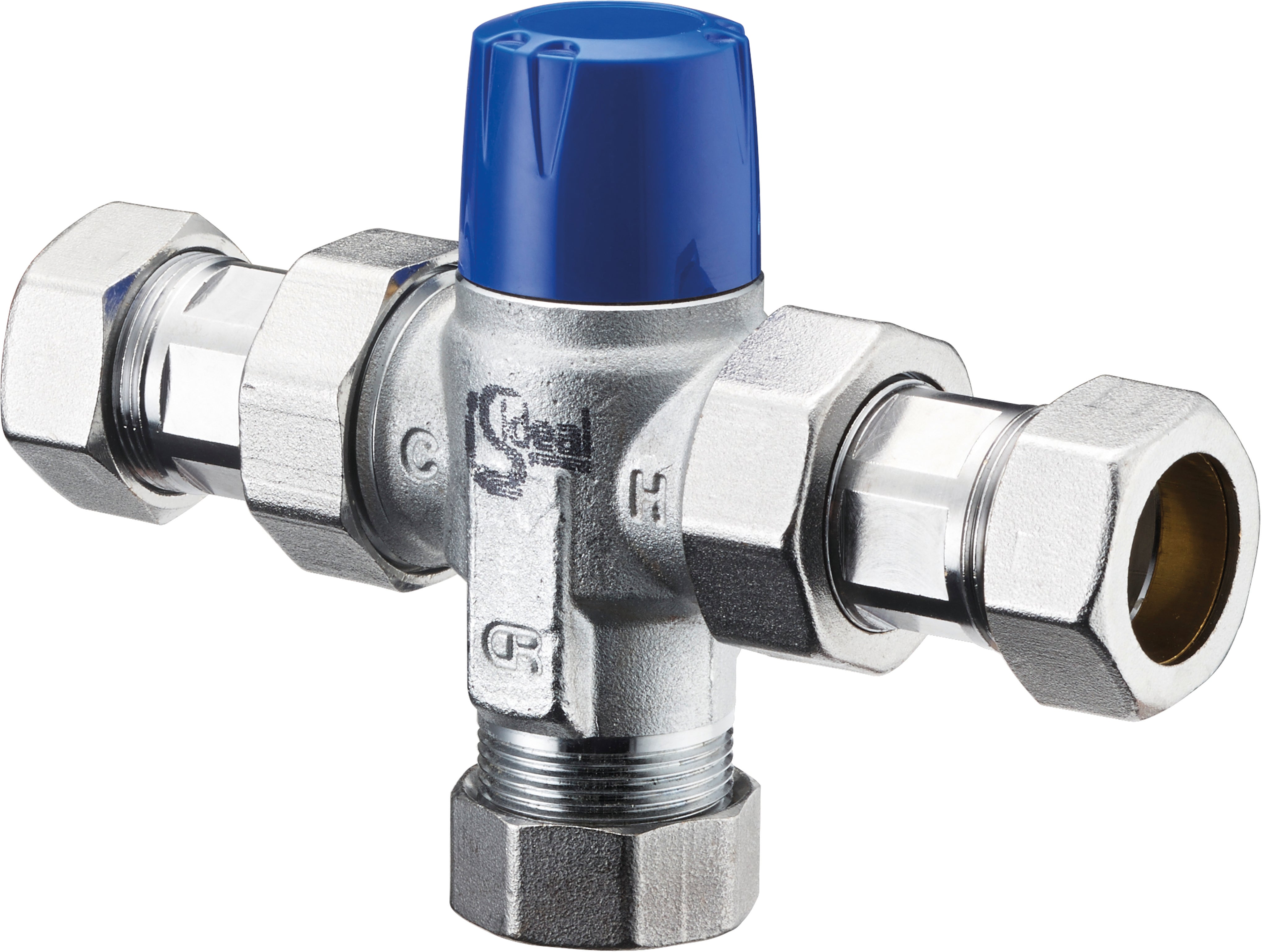 Thermostatic mixing valve (under basin) - chrome