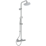 Freedom Dual thermostatic exposed shower system with M1 rainshower, fixed riser, M3 handspray and metal pin handles