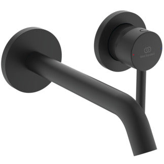 Ceraline single lever wall mounted basin mixer - Silk Black